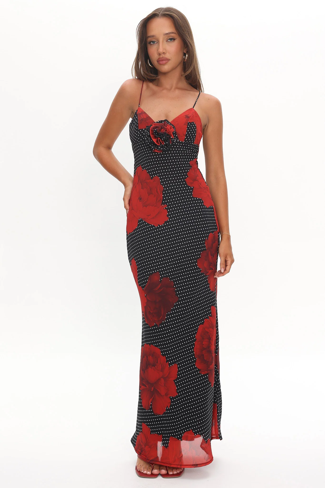 High Roller Rosette Maxi Dress Print Black - Image 5