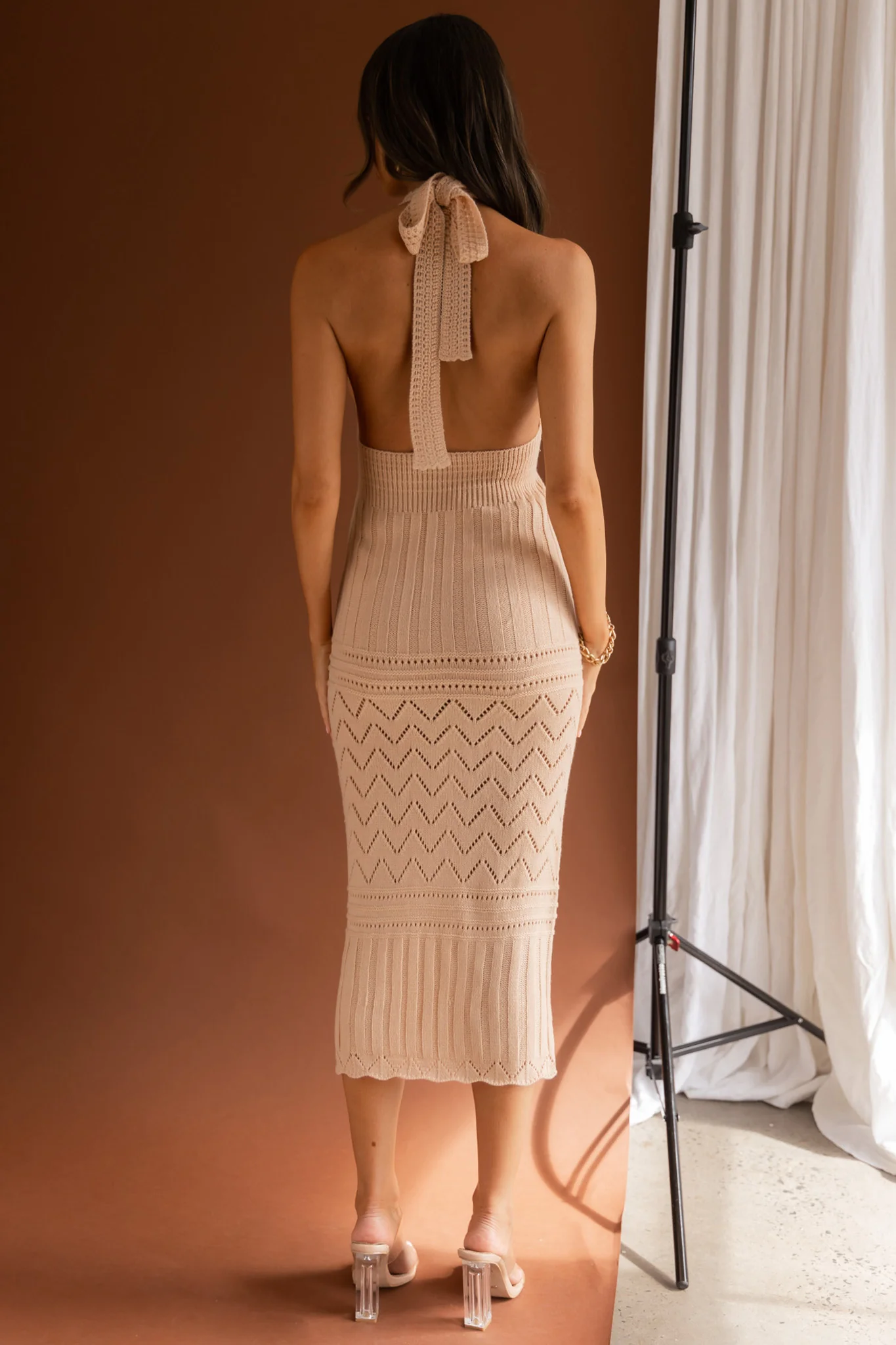 Higher Love Knit Midi Dress Sand - Image 2