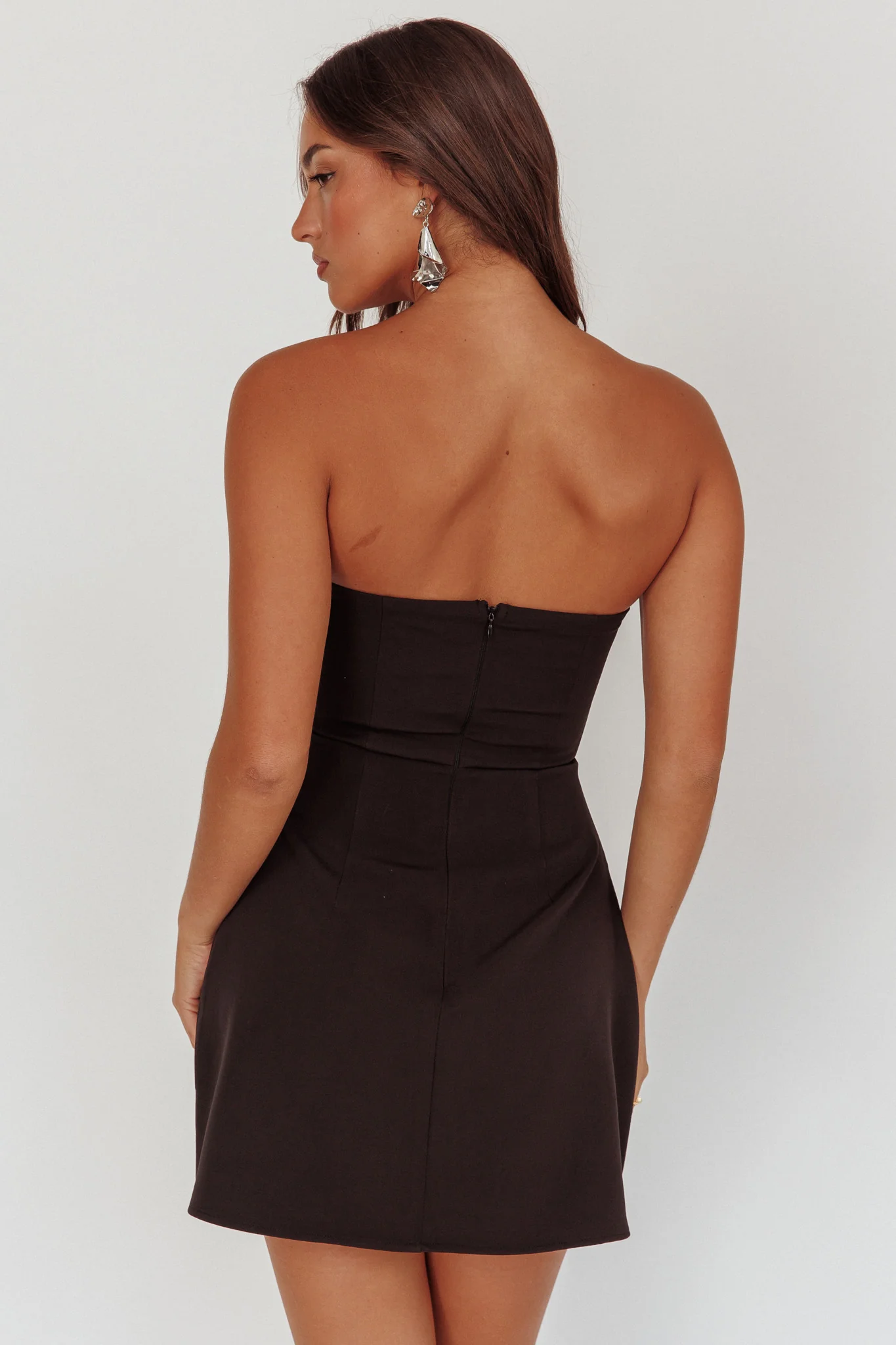 Hillara Strapless Mini Dress Black - Image 3