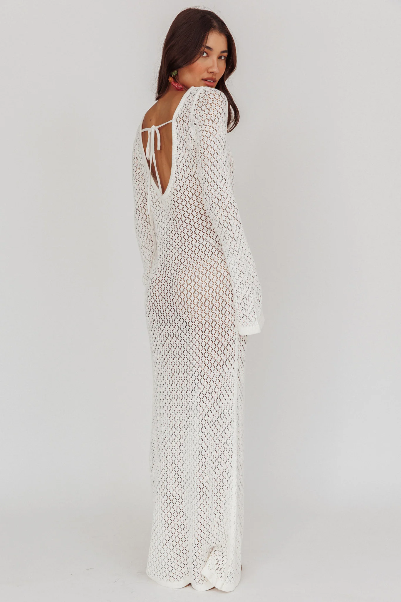 Hold My Heart Knit Maxi Dress Off White - Image 5