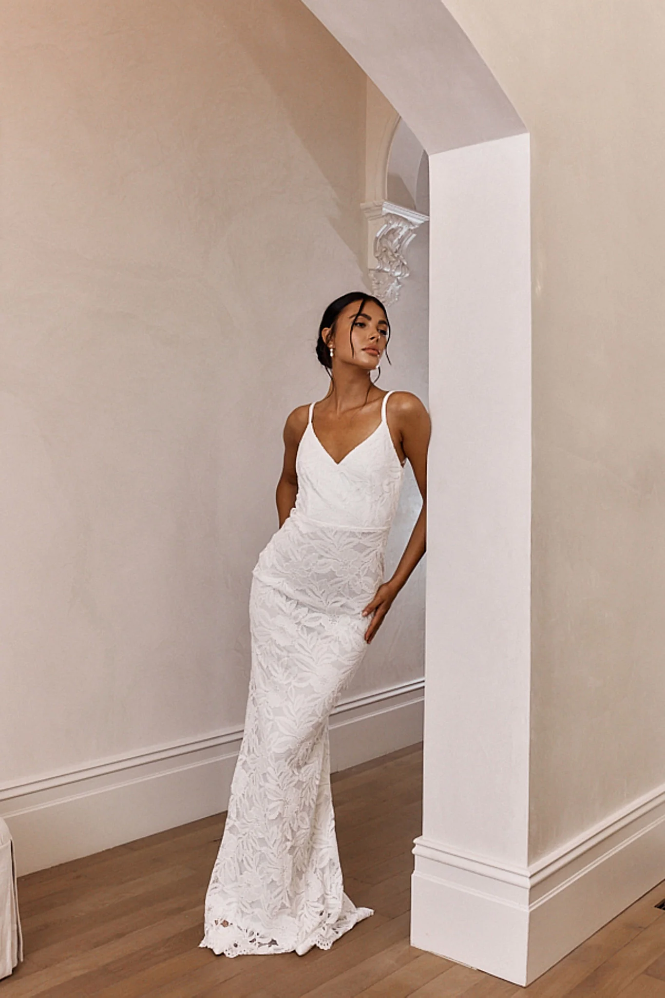 Honey Blossom Keyhole Back Lace Maxi Dress White - Image 6