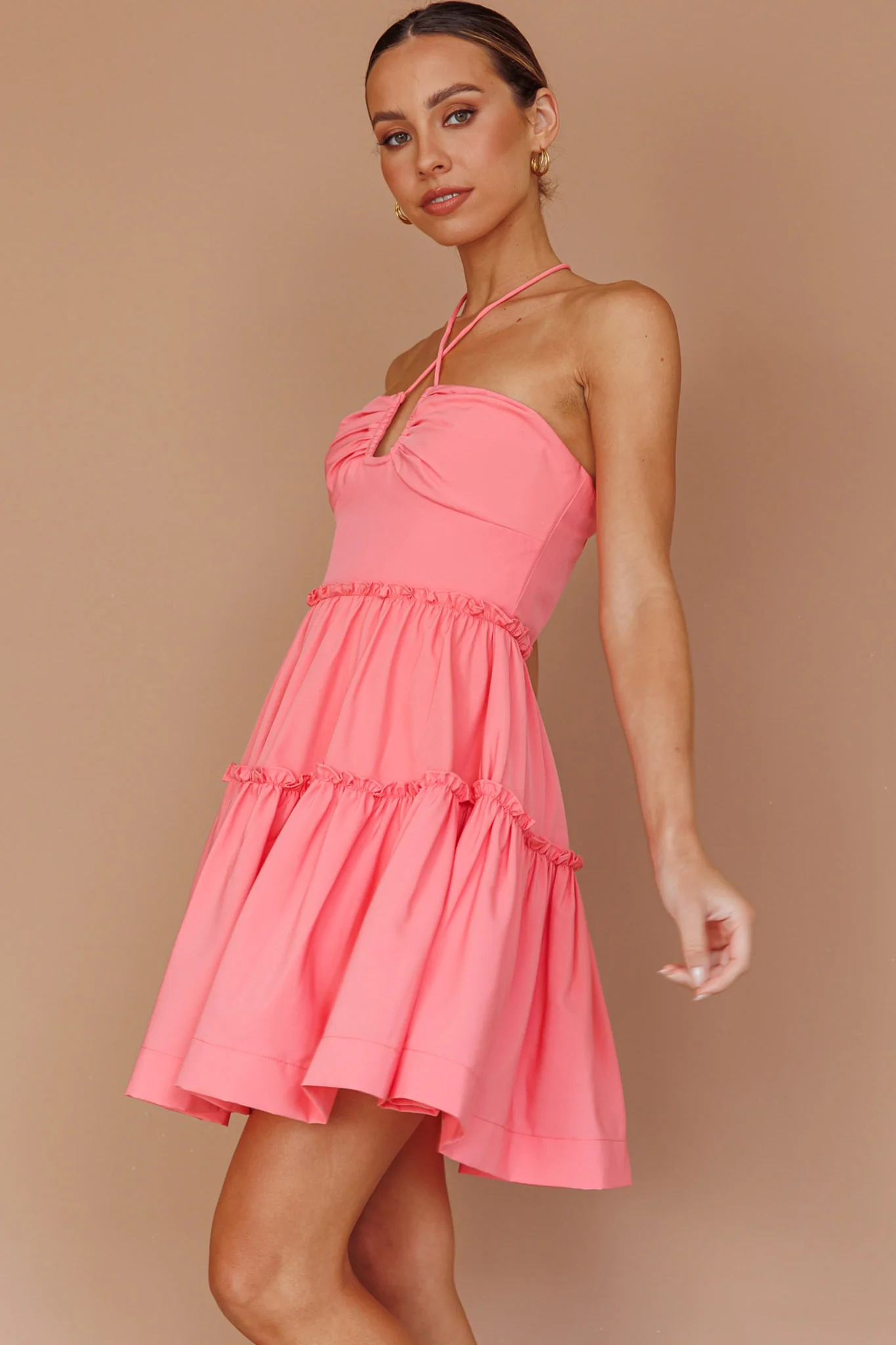 Horizons Frill Trim Mini Dress Pink - Image 7