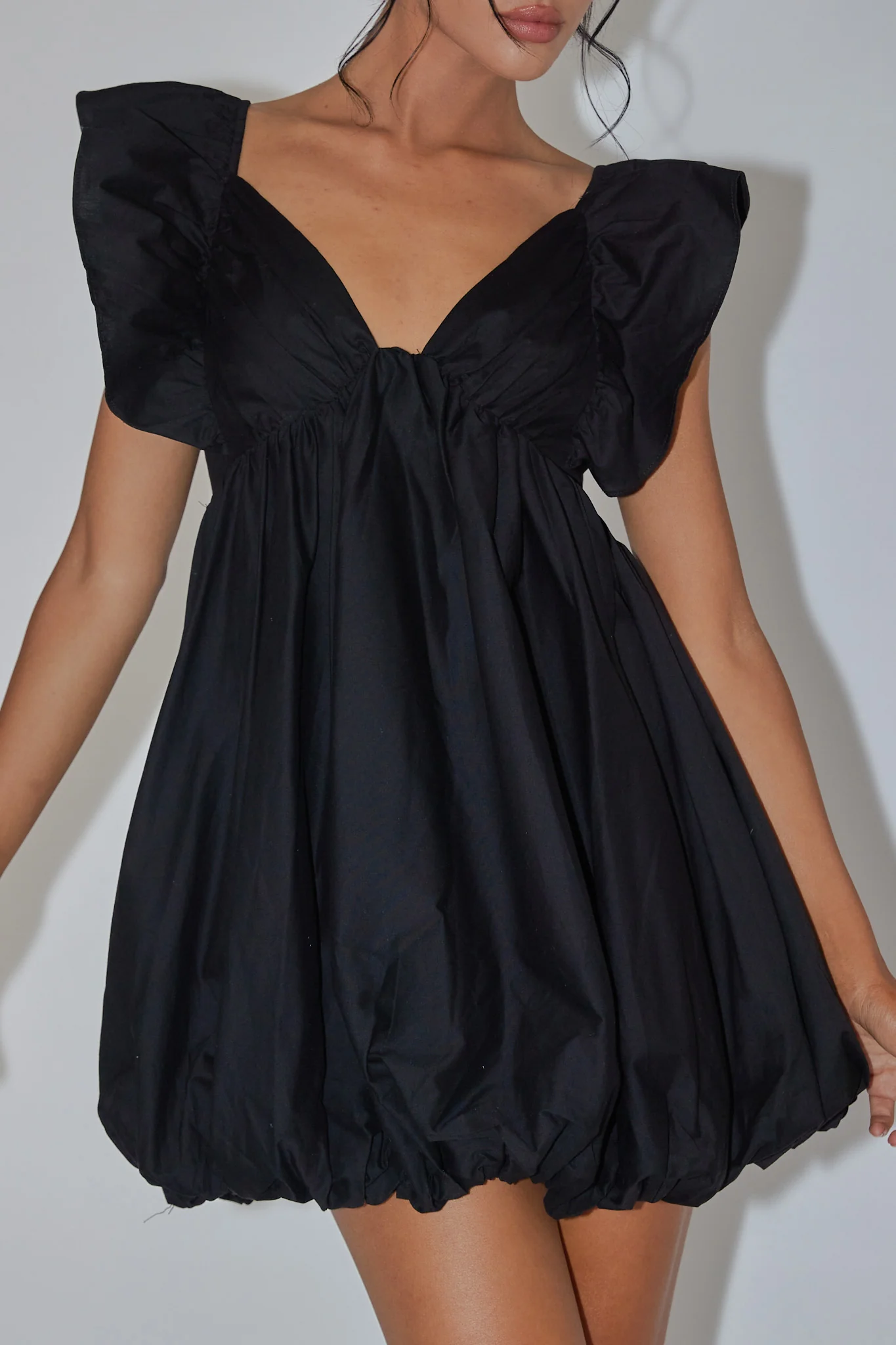 Horoscope Bubble Hem Mini Dress Black - Image 5