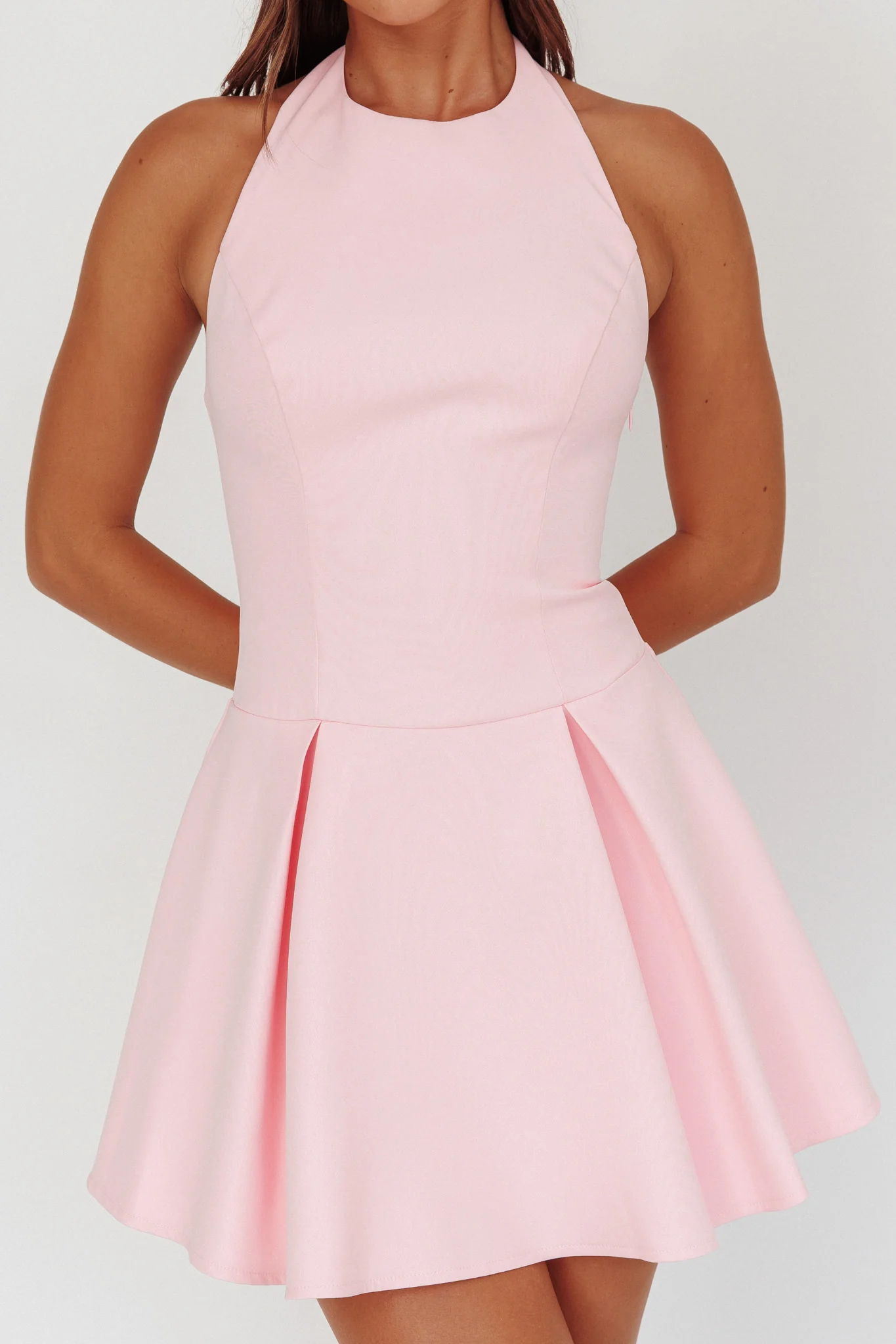 Hype Girl Box Pleat Mini Dress Pink - Image 3