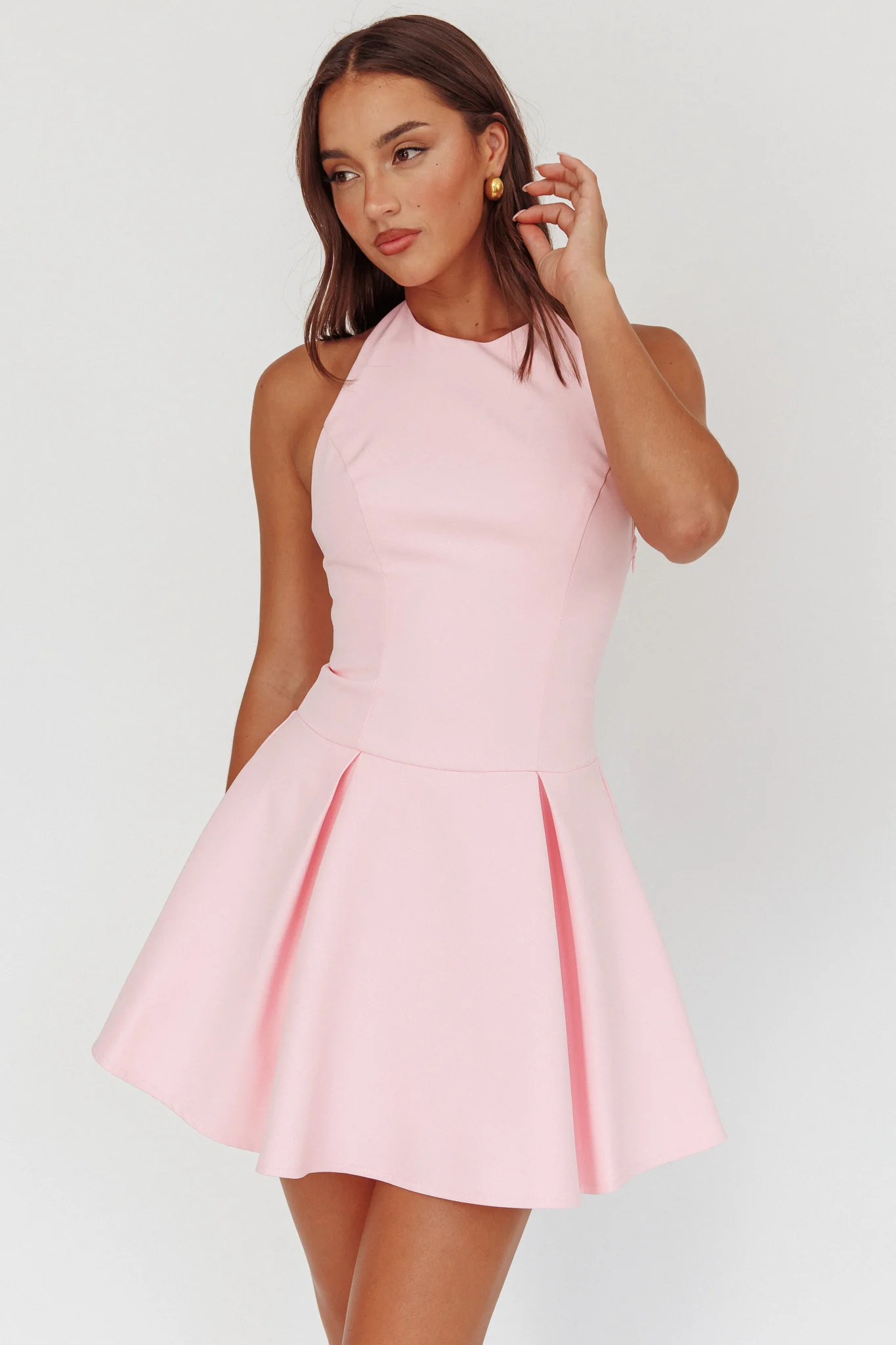 Hype Girl Box Pleat Mini Dress Pink - Image 5