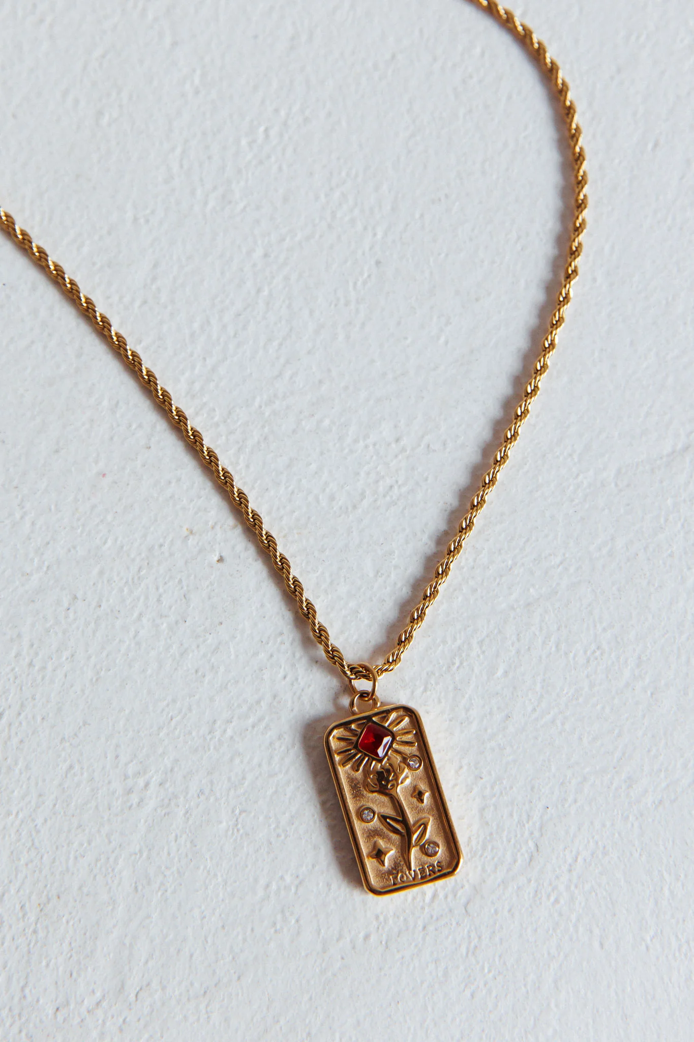Ida Rope Chain Pendant Necklace Gold - Image 3