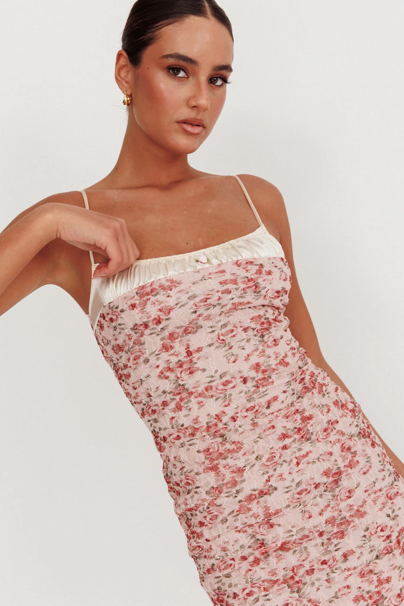 I'm Blushing Floral Lace Maxi Dress Rose - Image 2