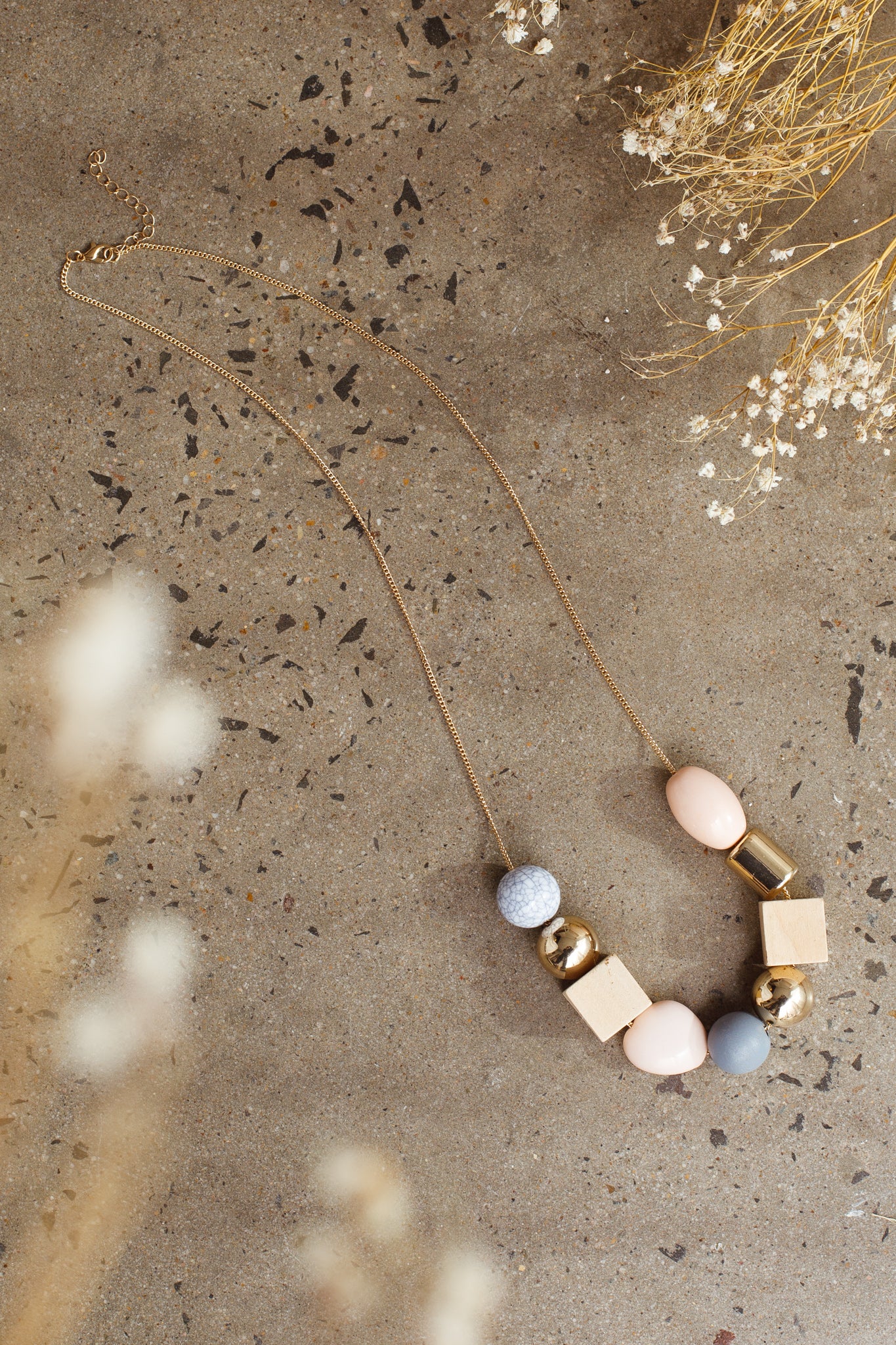 Imogen Mix Bead Necklace Pink - Image 2