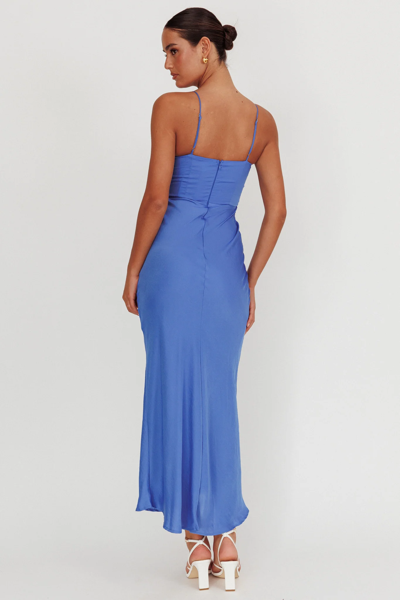In A Daze Gathered Bust Maxi Dress Blue - Image 3