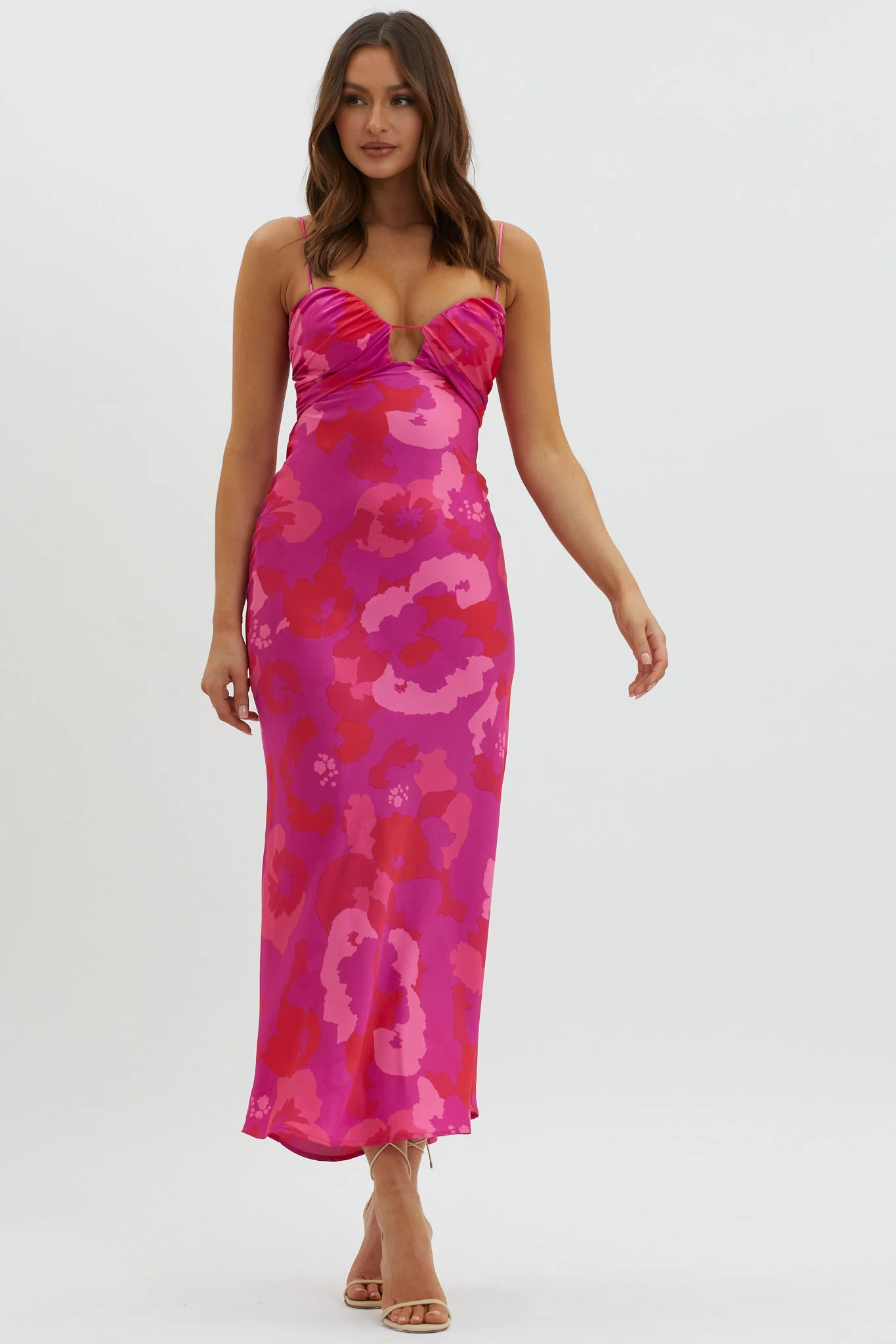In A Daze Gathered Bust Midi Dress Pink - Image 5