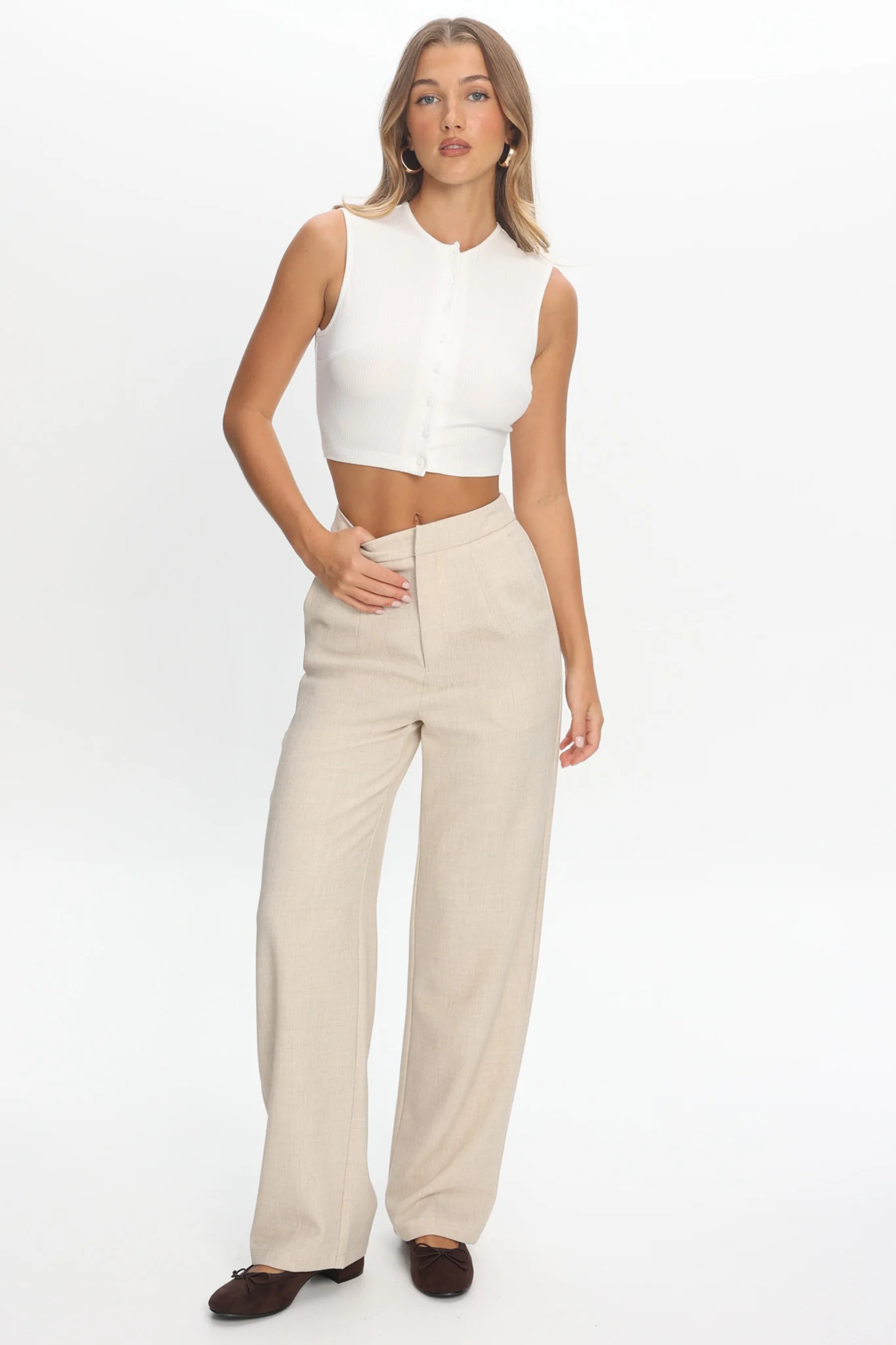 In Disguise Straight Leg Pocket Pants Oatmeal