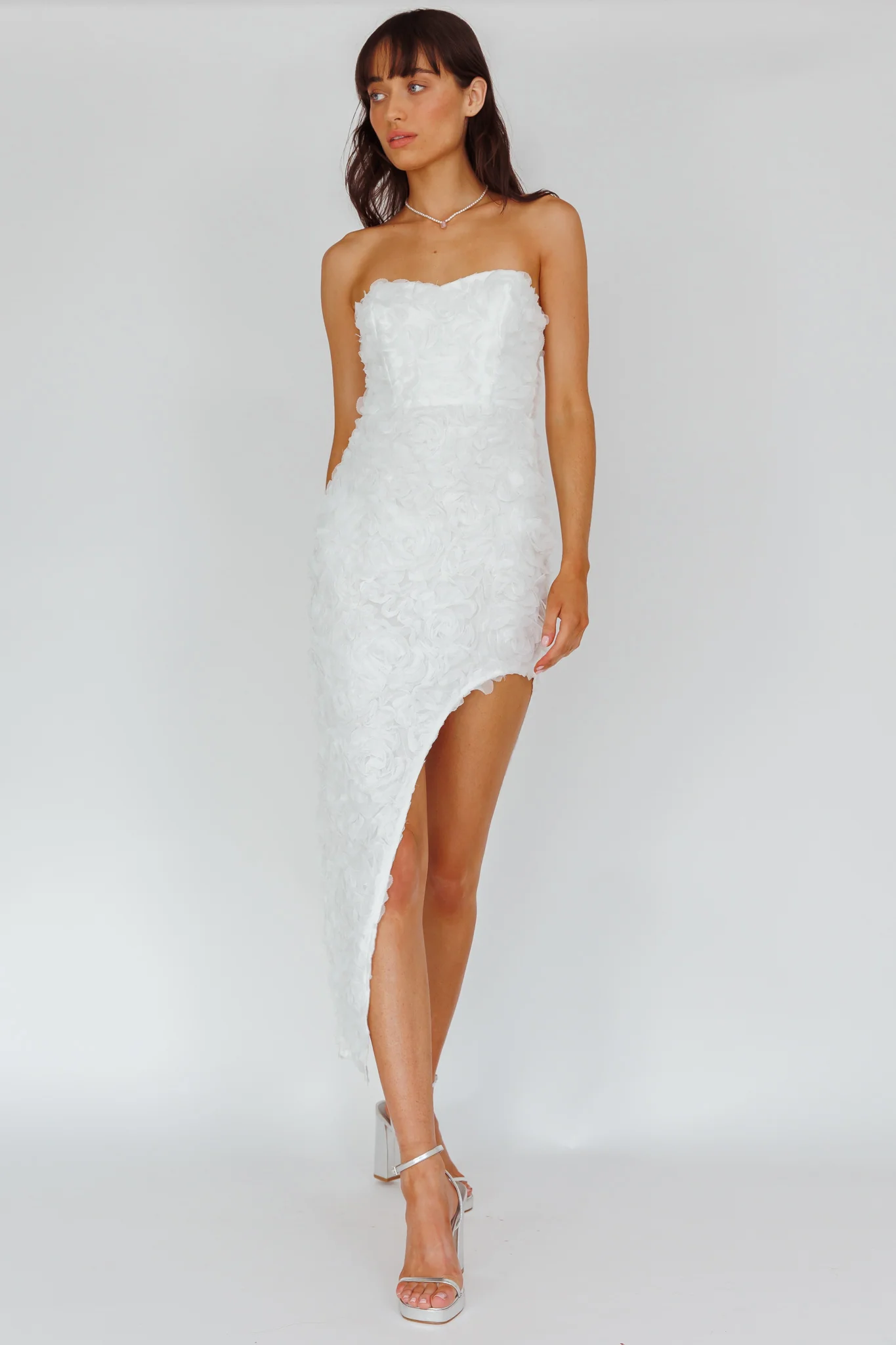 In Paris Embellished Midi Dress White - Image 3