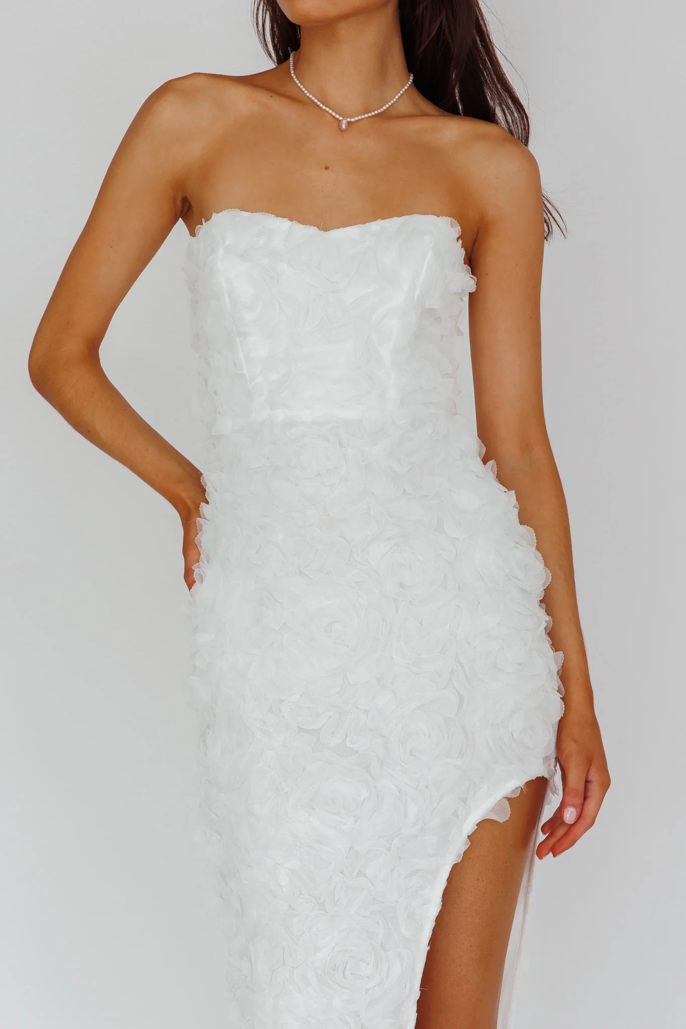 In Paris Embellished Midi Dress White - Image 4