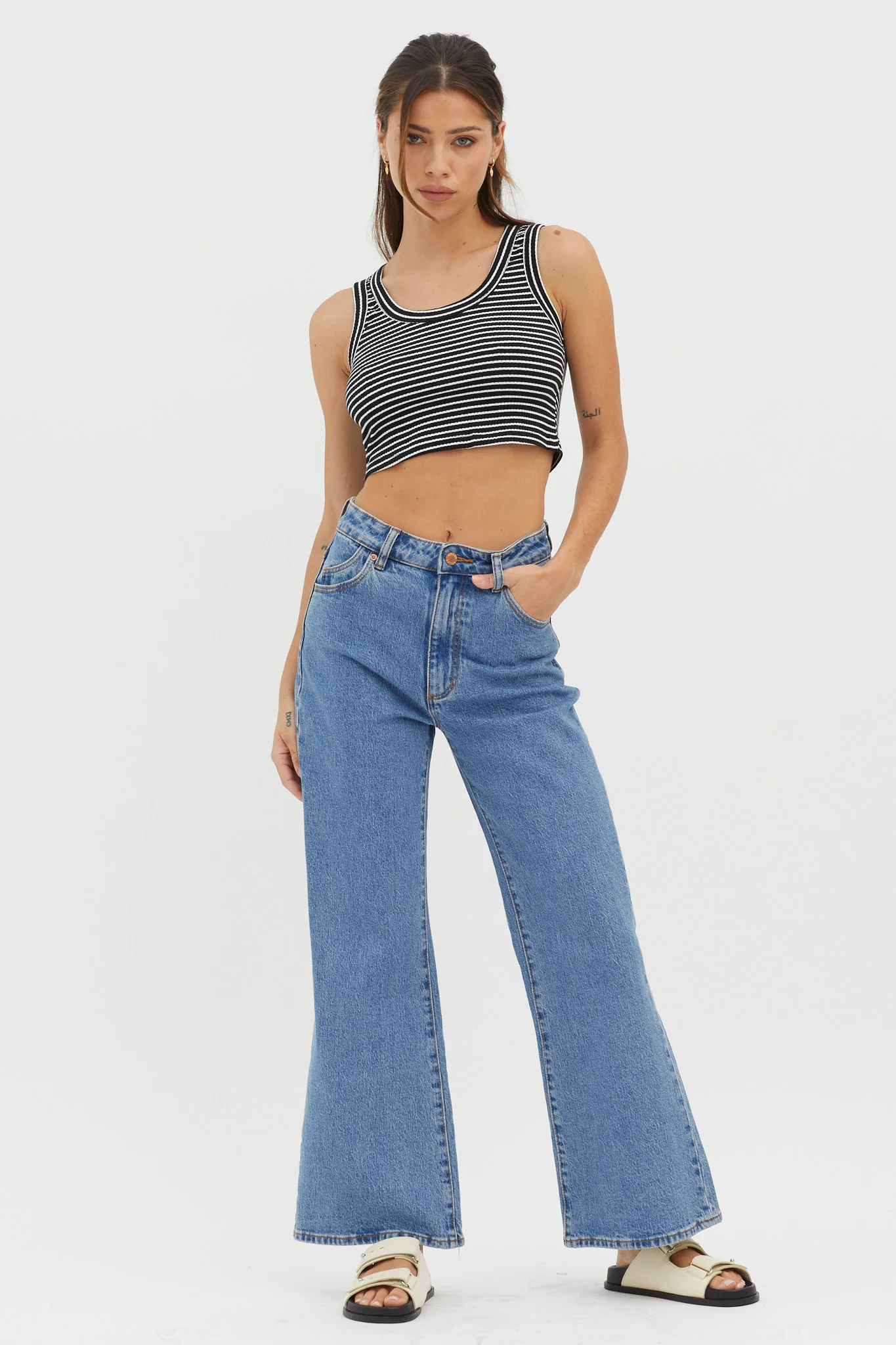 In Sync Scoop Neck Crop Top Black Base - Image 3