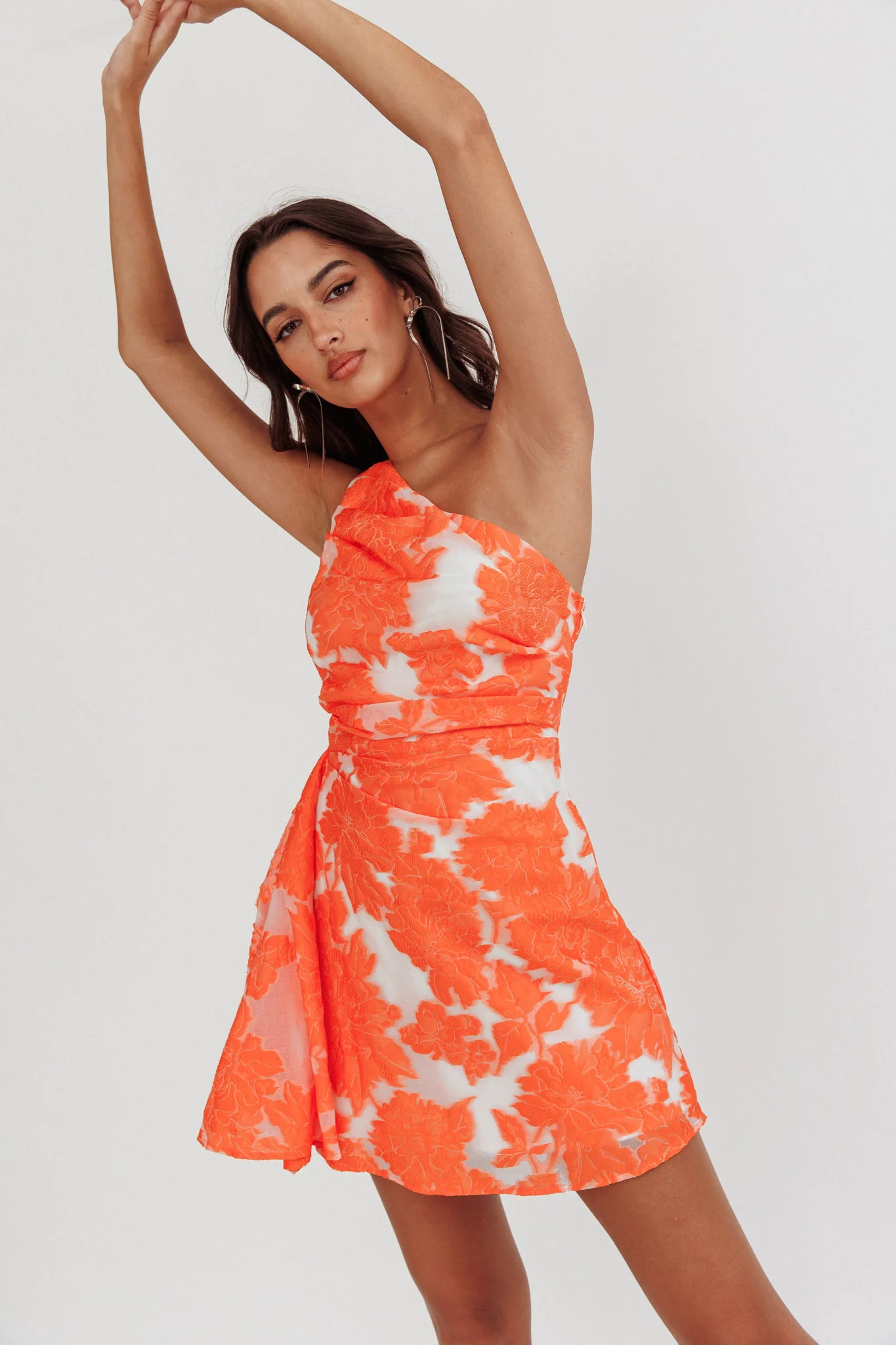 Inner Power One-Shoulder Mini Dress Orange - Image 2