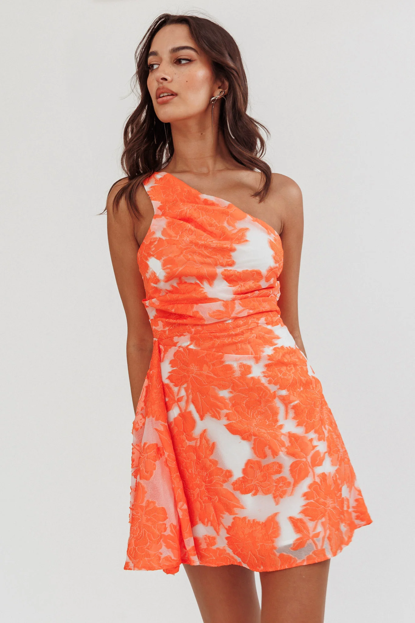 Inner Power One-Shoulder Mini Dress Orange - Image 6
