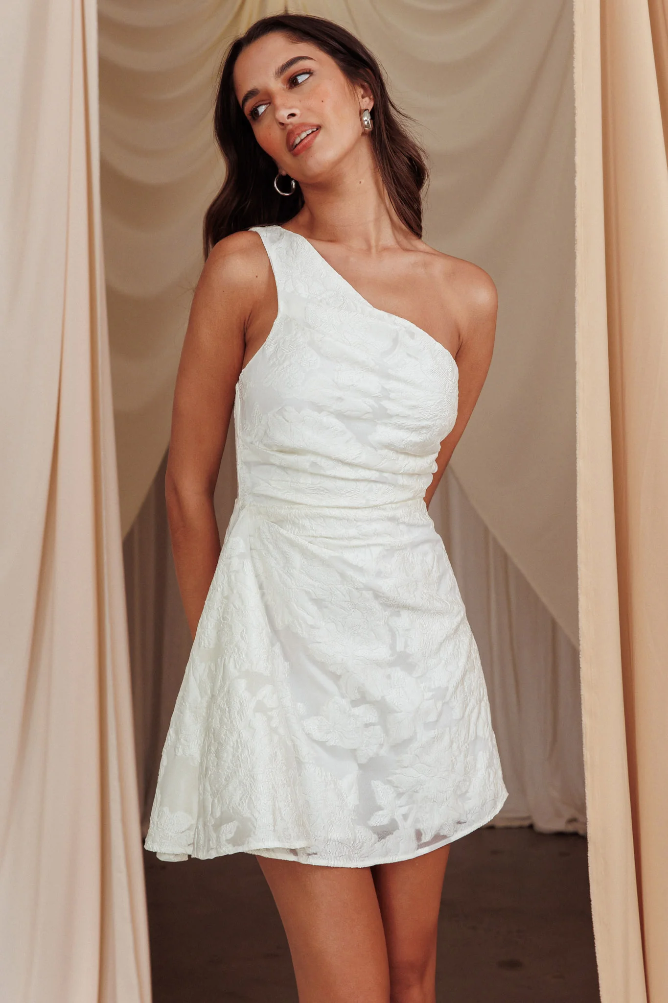 Inner Power One-Shoulder Mini Dress White - Image 6