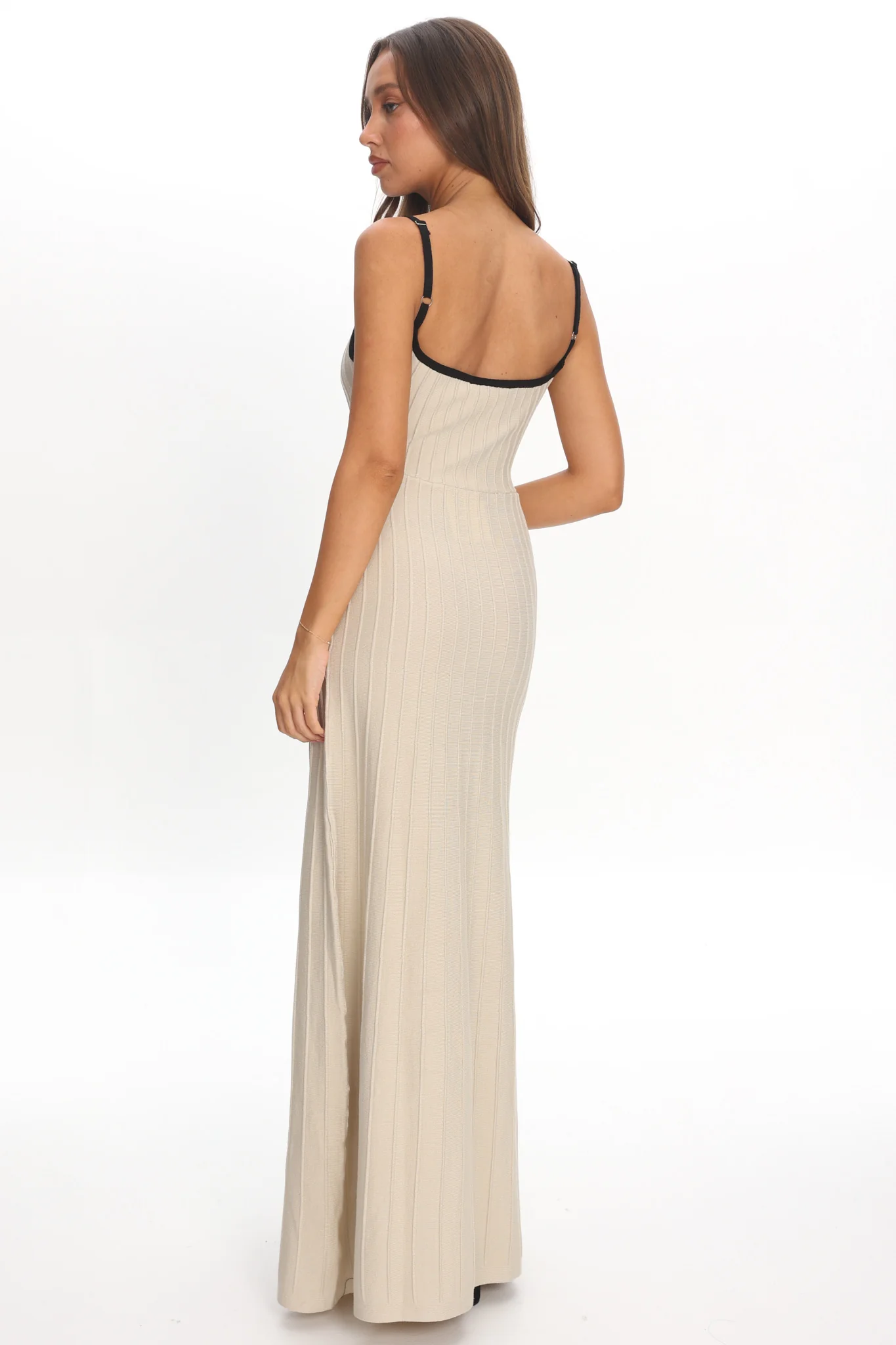 Interstellar Contrast Knit Maxi Dress Oat - Image 4