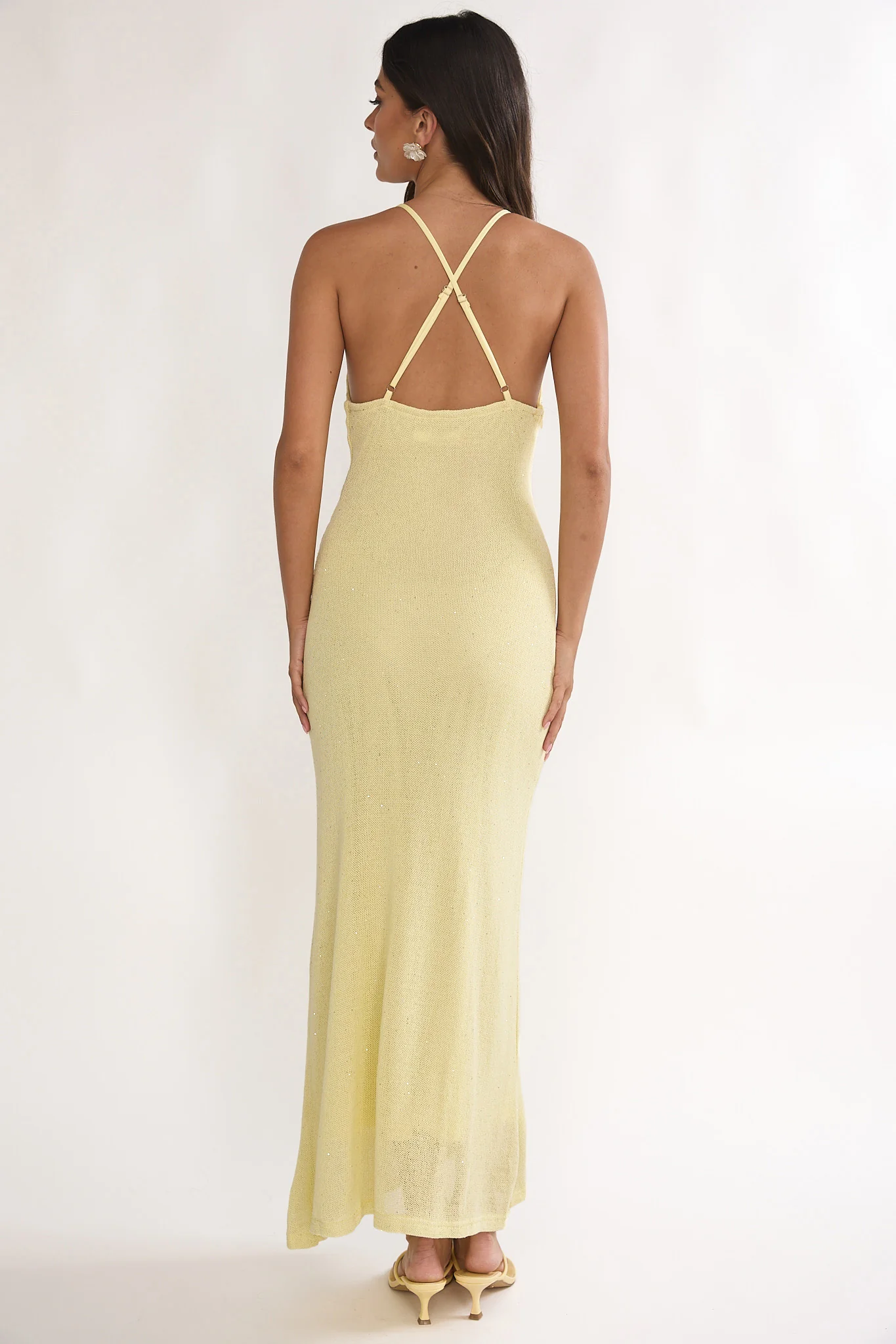 Introductions Knit Sequin Maxi Dress Butter - Image 2