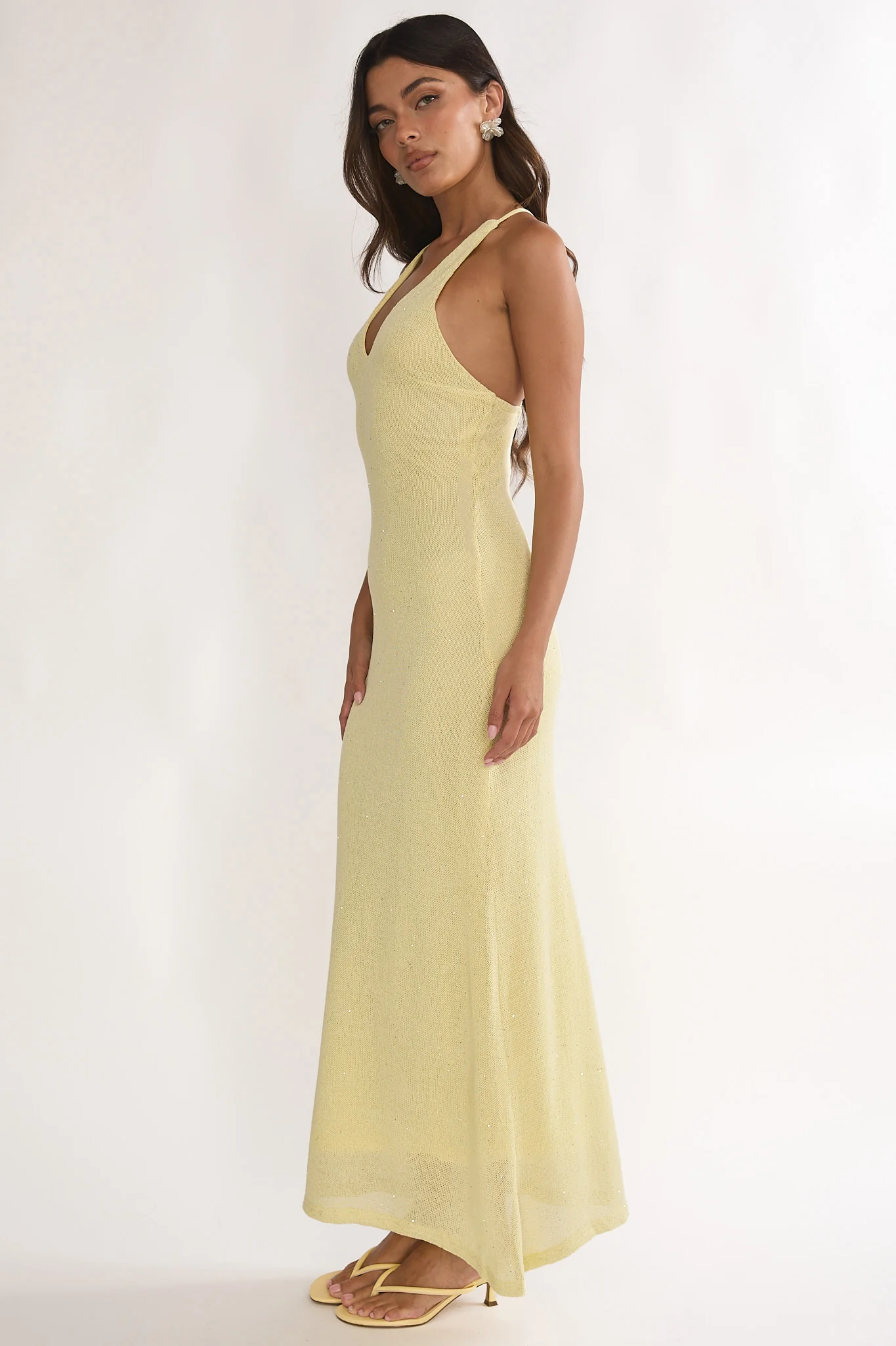 Introductions Knit Sequin Maxi Dress Butter - Image 6