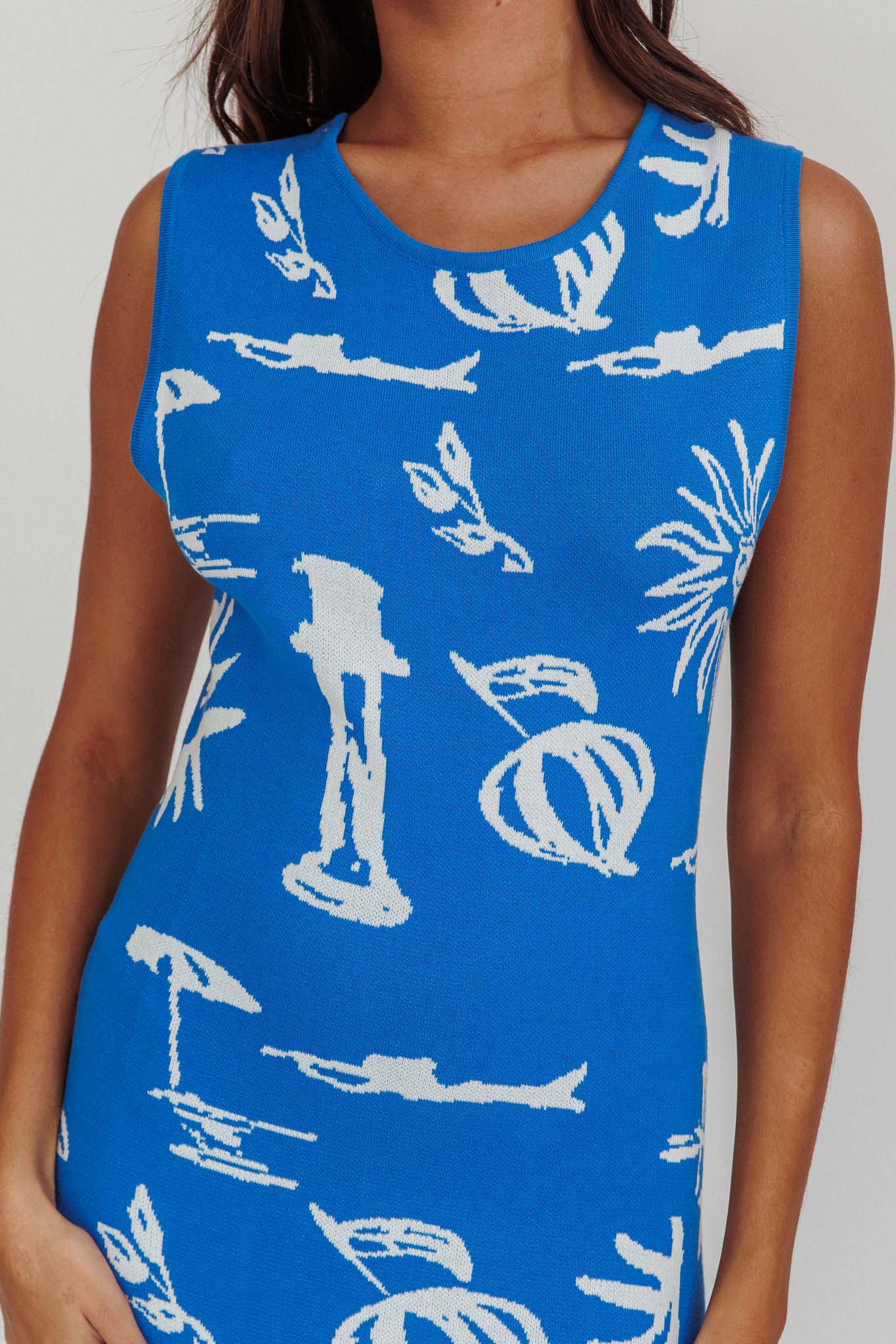 Irene Column Silhouette Maxi Dress Blue - Image 4