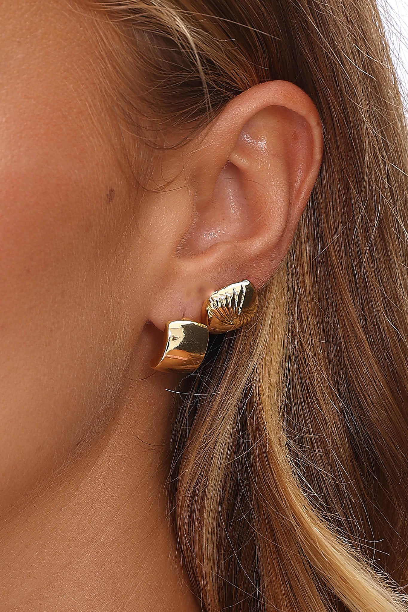 Irma Geometric Stud Earrings Set Gold - Image 2