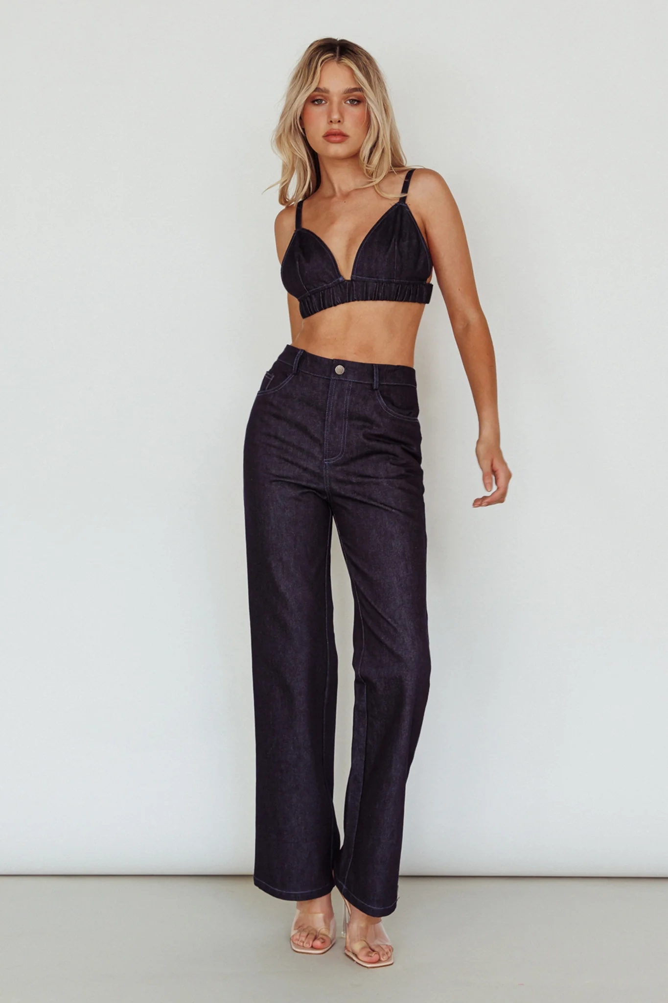 Isalei Bralette Crop Top Denim - Image 5