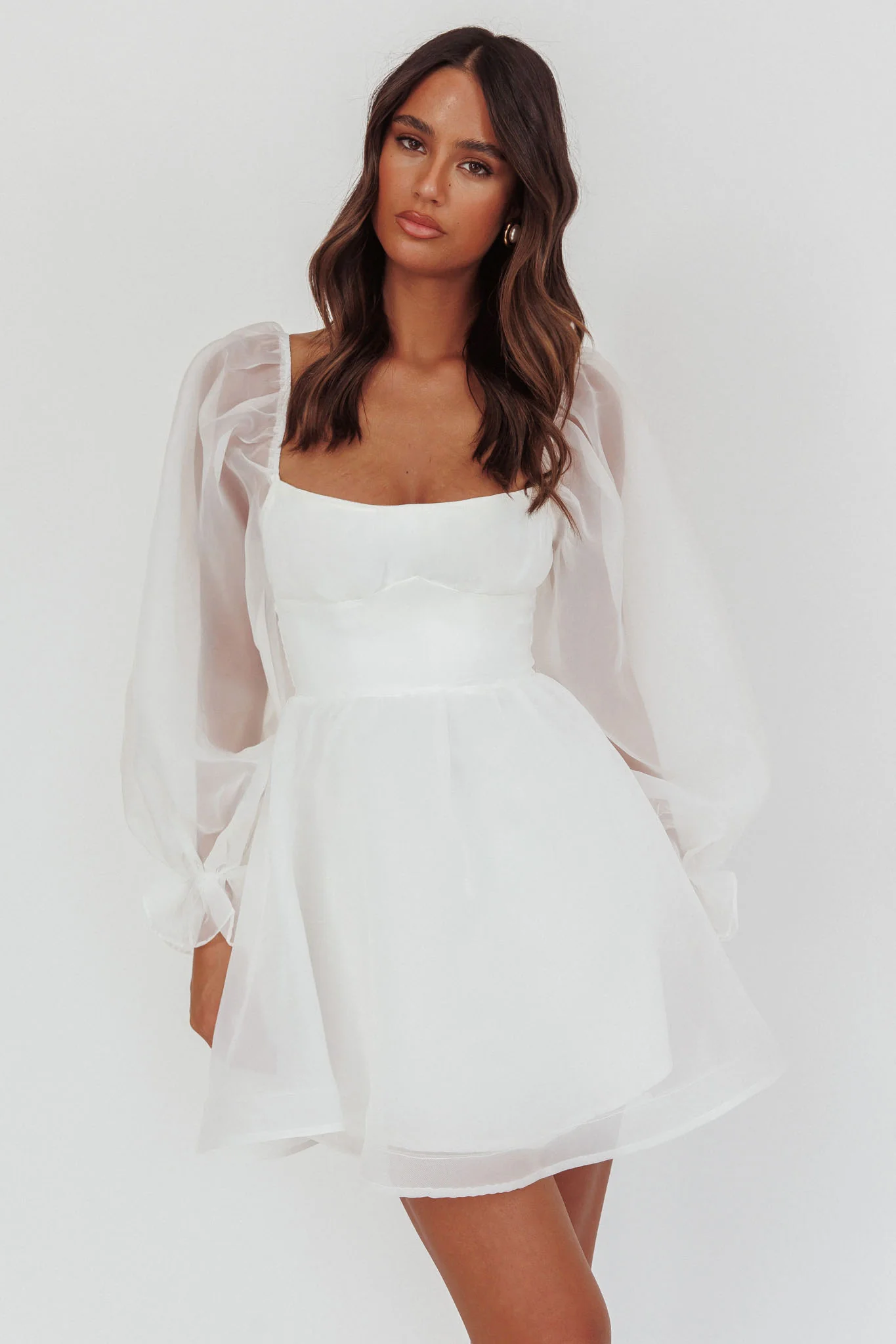 I've Got Sunshine Long Sleeve Mini Dress White - Image 5