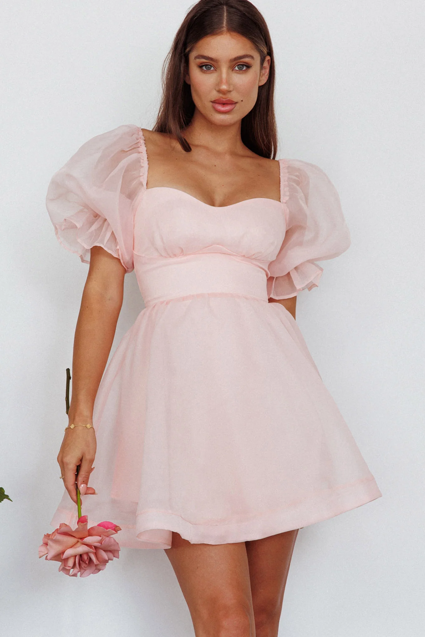 I've Got Sunshine Puff Sleeve Mini Dress Blush - Image 10