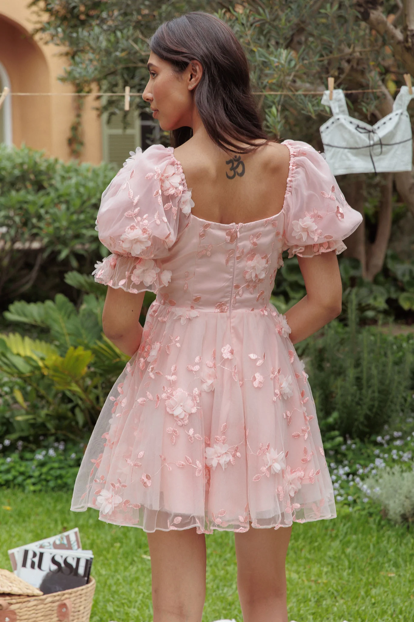 I've Got Sunshine Ruffle Strap Mini Dress Embellished Blush - Image 2