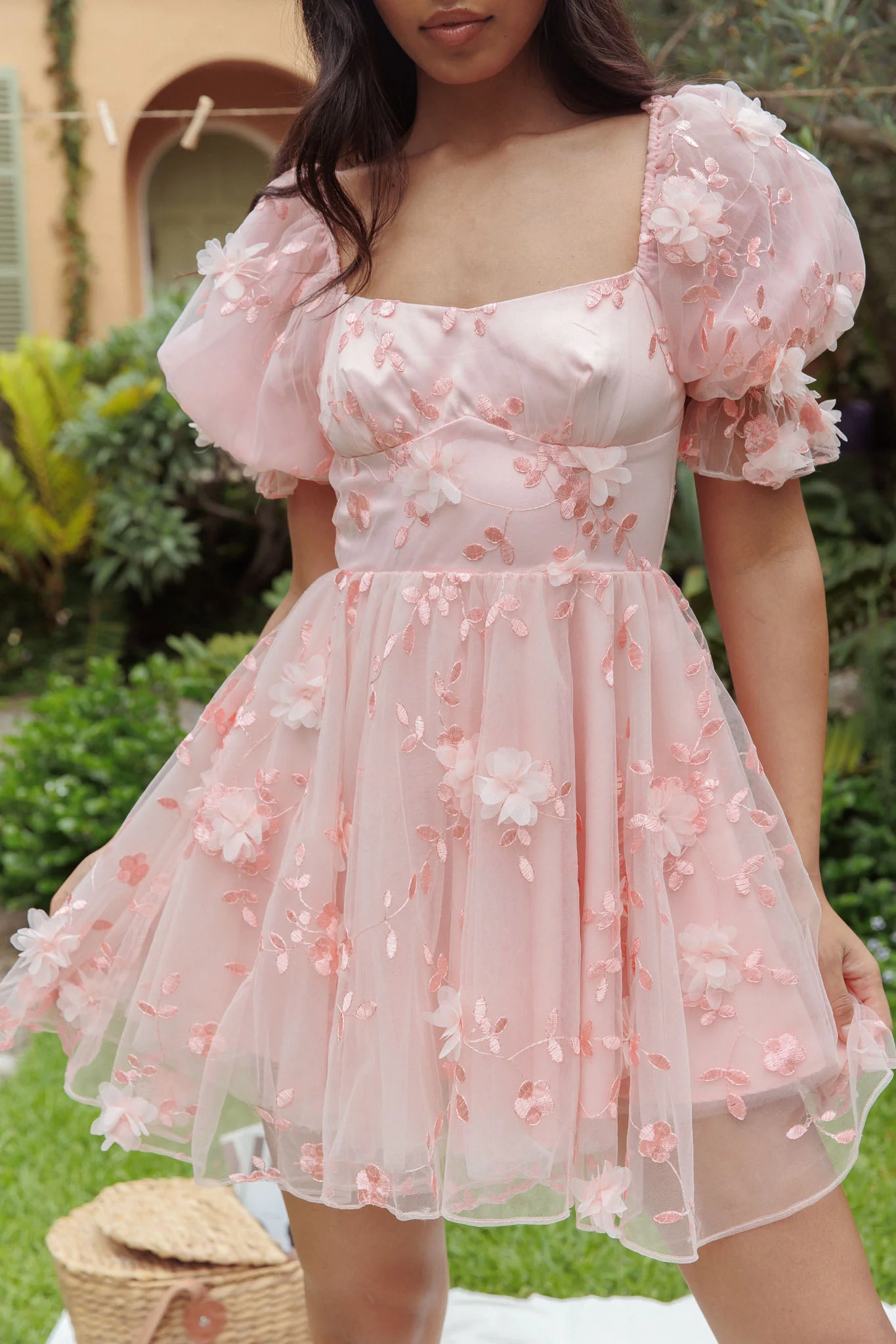 I've Got Sunshine Ruffle Strap Mini Dress Embellished Blush - Image 4