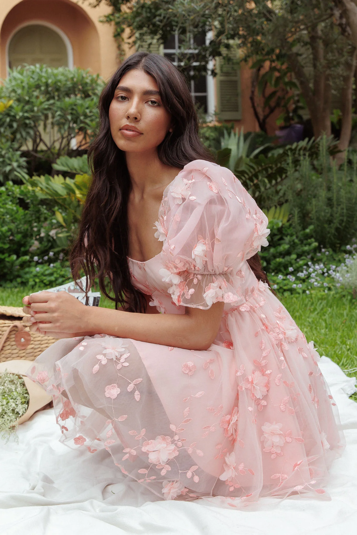 I've Got Sunshine Ruffle Strap Mini Dress Embellished Blush - Image 5