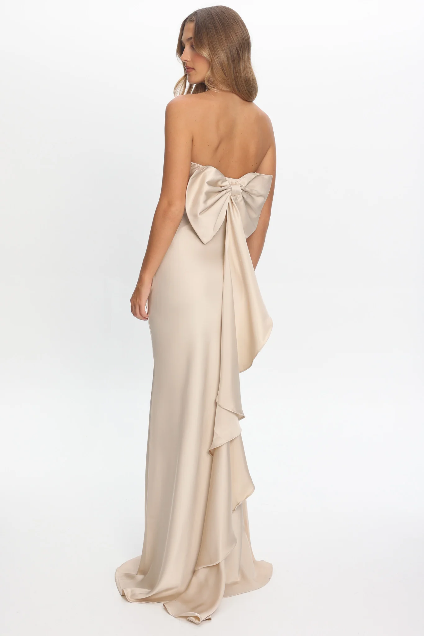 Iyeciz Strapless Maxi Dress Champagne - Image 3