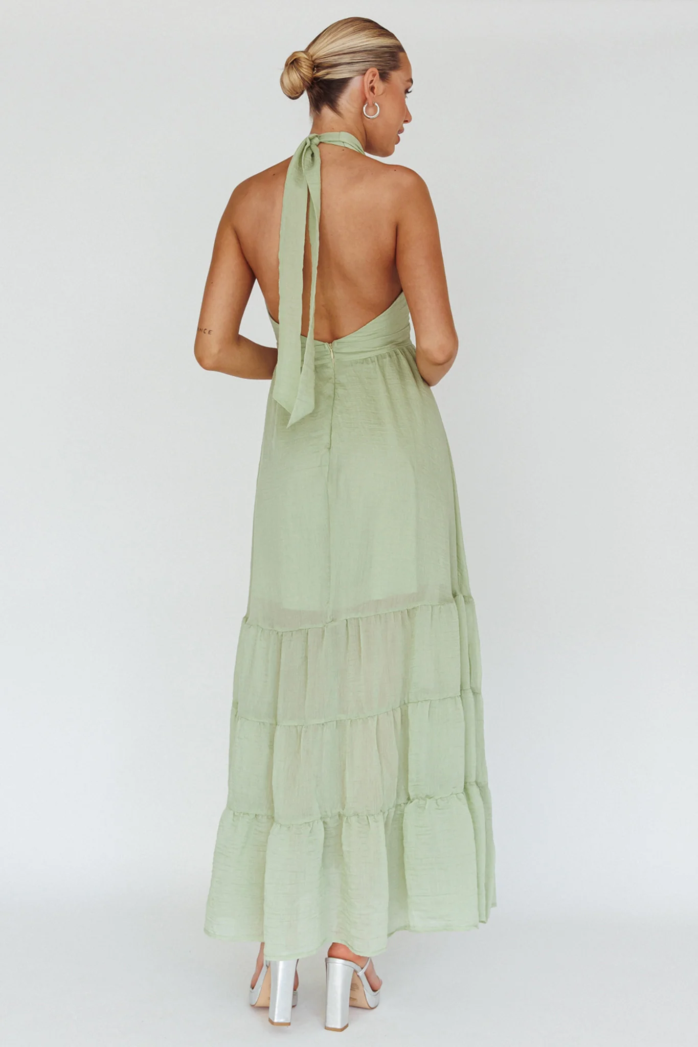 Jalisco Sun Halterneck Maxi Dress Mint - Image 2