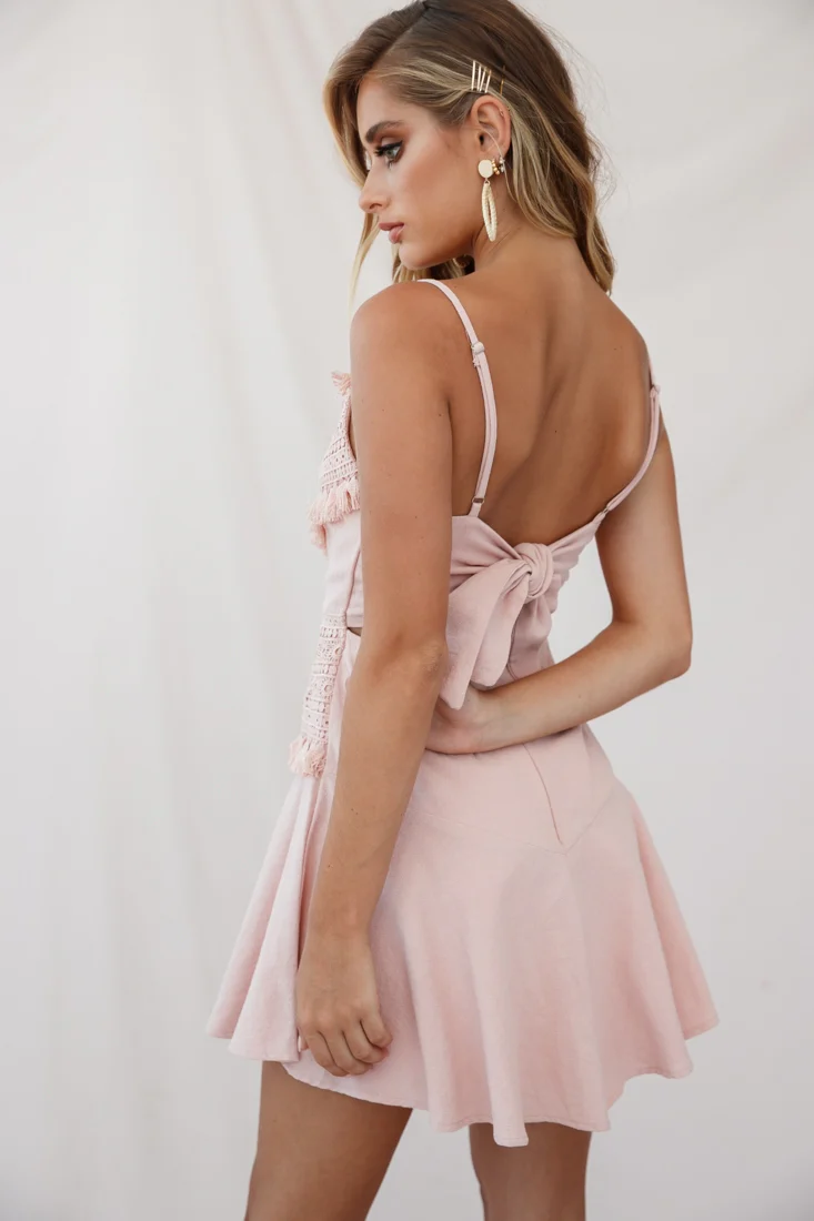 Janey Applique A-Line Dress Pink - Image 3