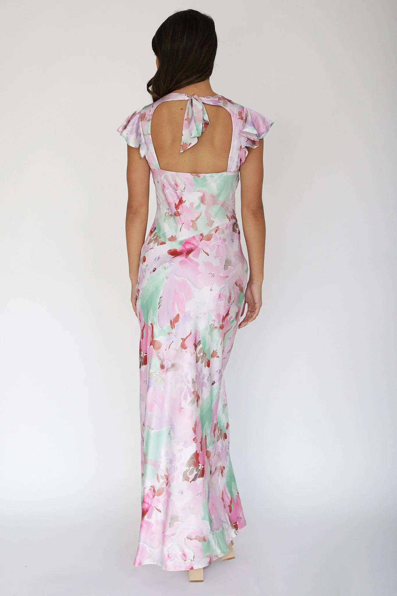 Jannet Keyhole Back Maxi Dress Floral Pink - Image 2