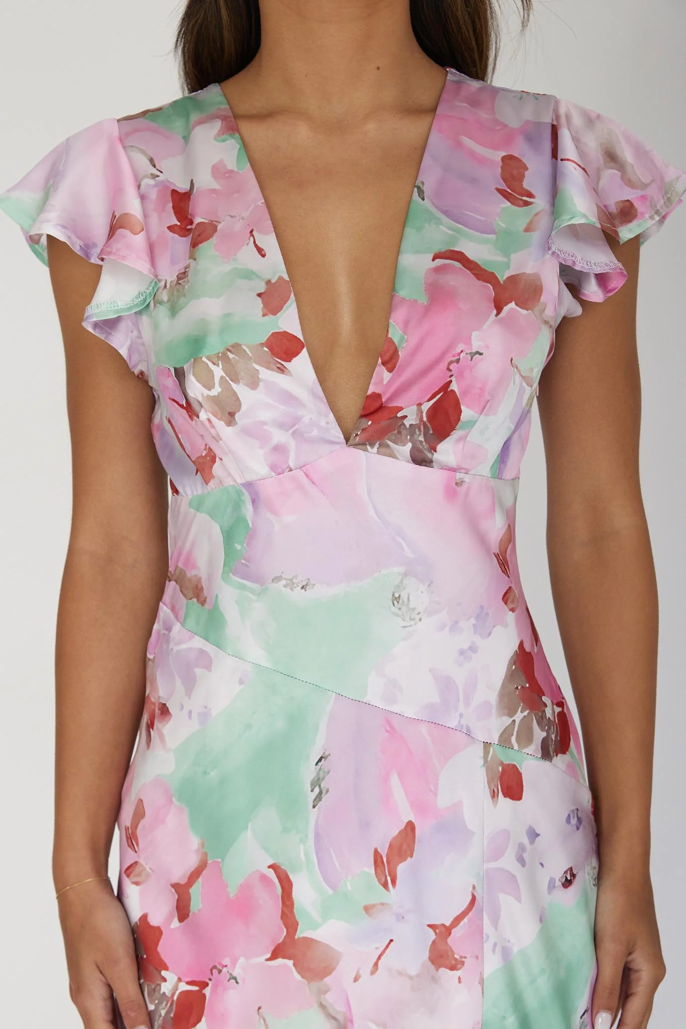 Jannet Keyhole Back Maxi Dress Floral Pink - Image 4