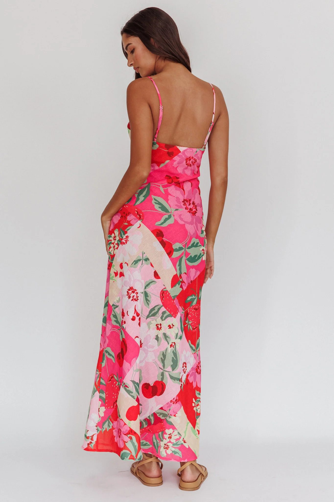 Jaya Floral A-line Maxi Dress Pink - Image 3