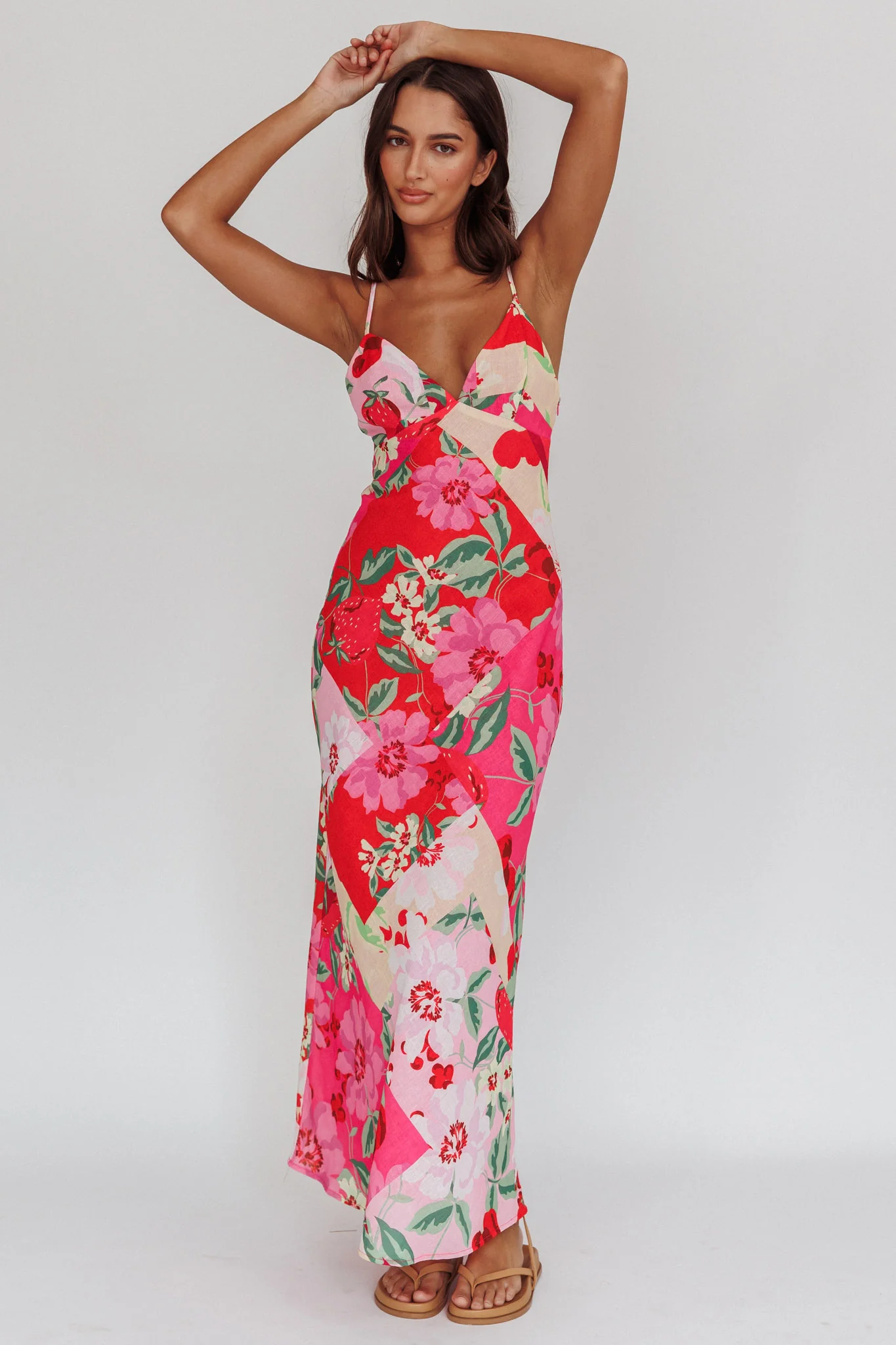 Jaya Floral A-line Maxi Dress Pink - Image 4