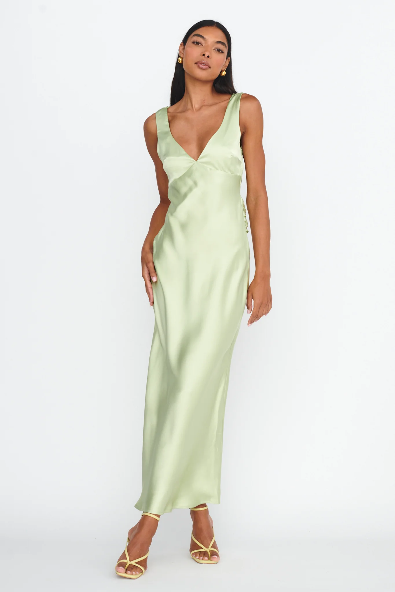 Jelena Draped Back Maxi Dress Apple - Image 2