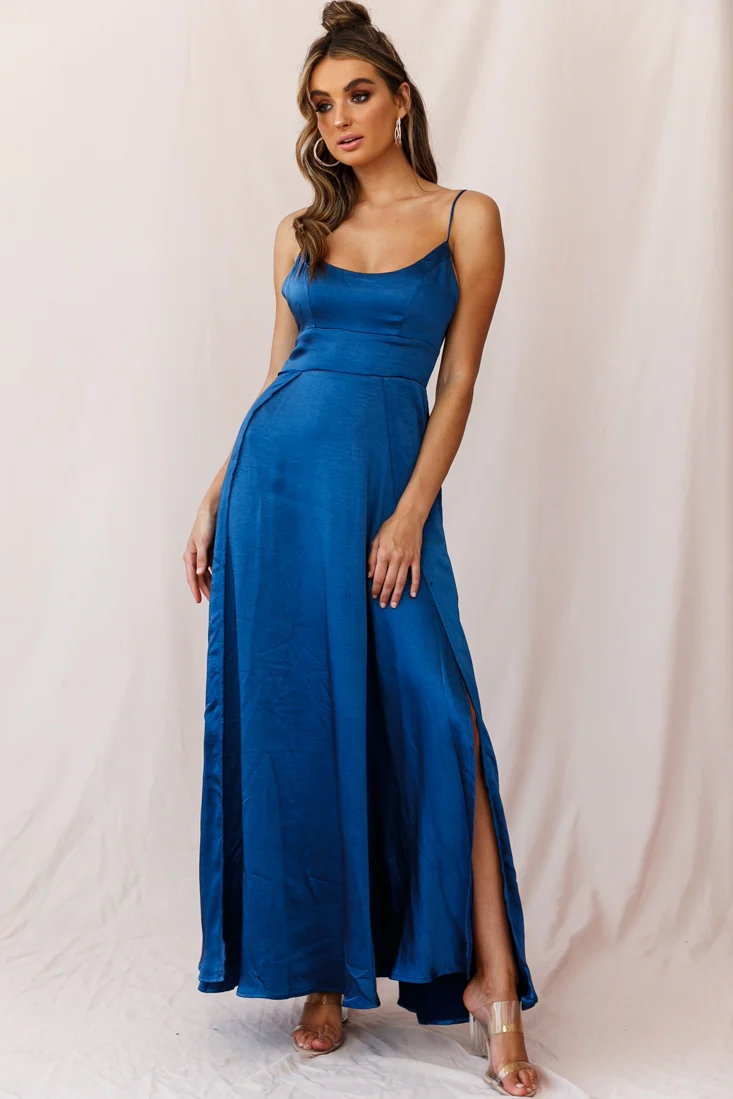 Joanne Empire Waist Maxi Dress Navy - Image 2