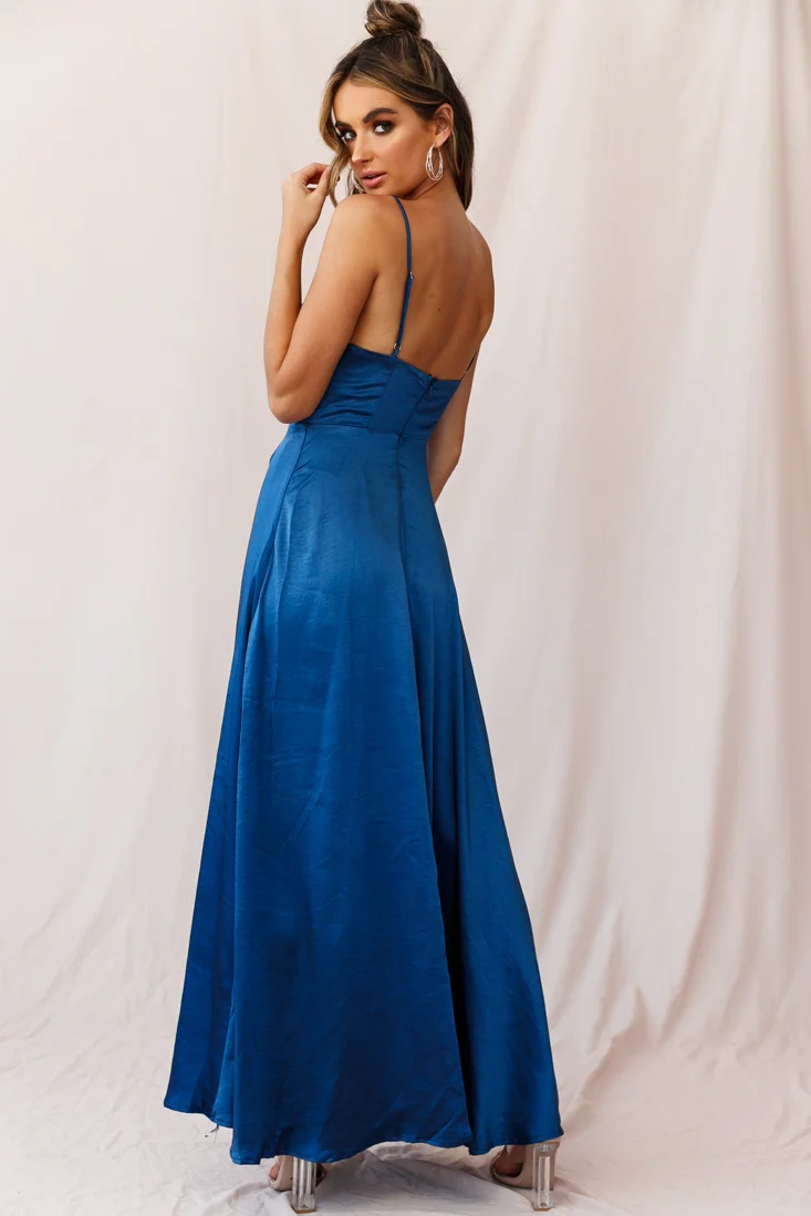 Joanne Empire Waist Maxi Dress Navy - Image 3