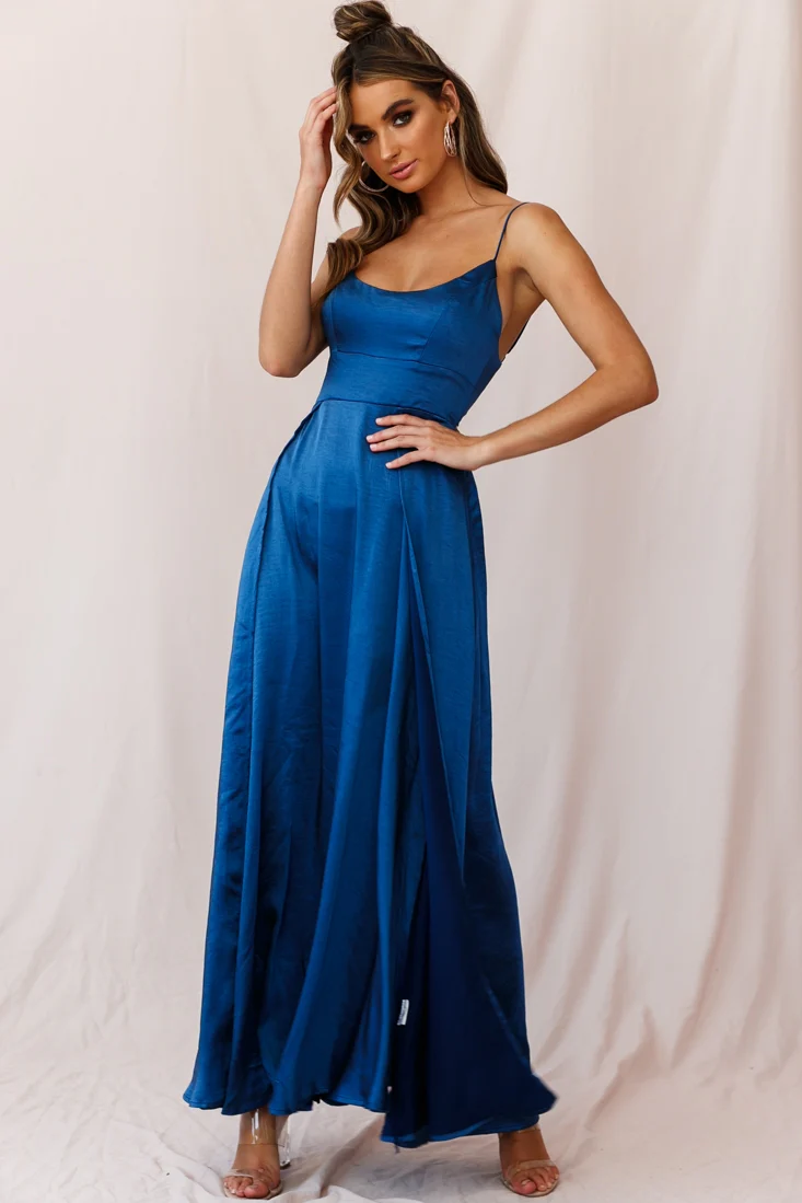 Joanne Empire Waist Maxi Dress Navy - Image 5