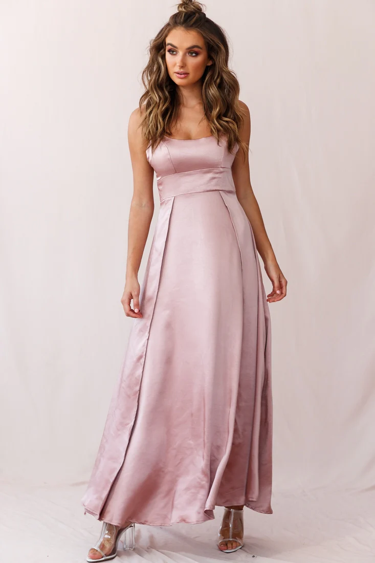 Joanne Empire Waist Maxi Dress Rose Gold - Image 2