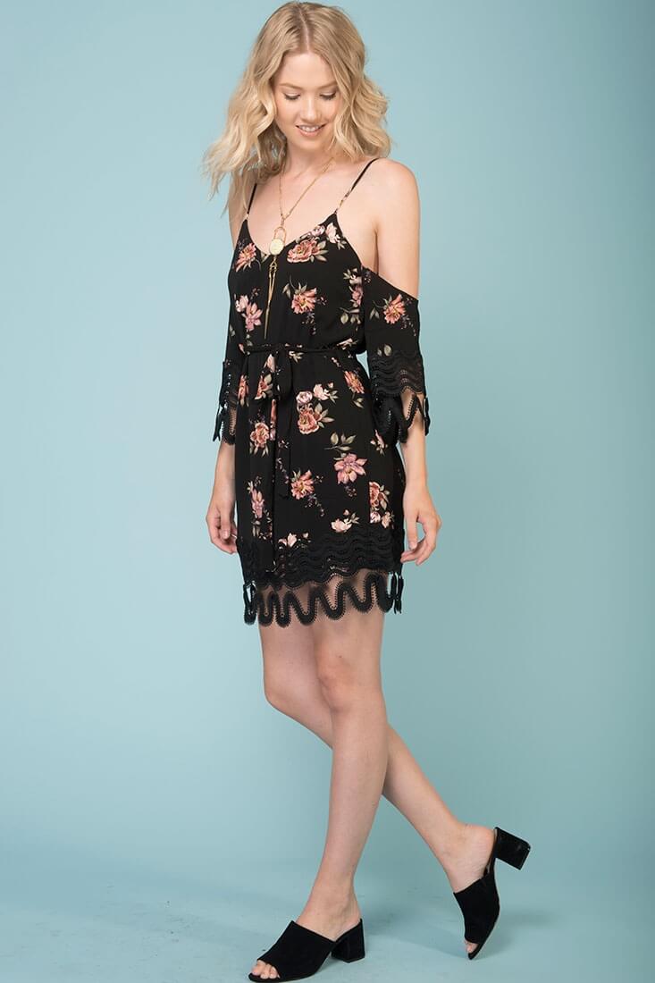 Jocelyn Cold Shoulder Dress Black - Image 4
