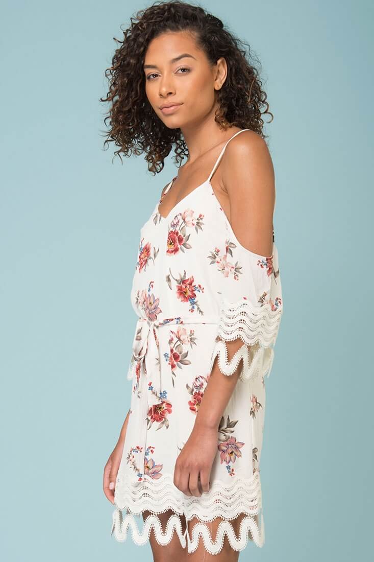 Jocelyn Cold Shoulder Dress White - Image 3
