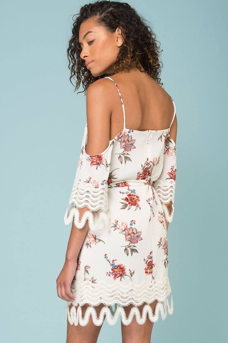 Jocelyn Cold Shoulder Dress White - Image 4