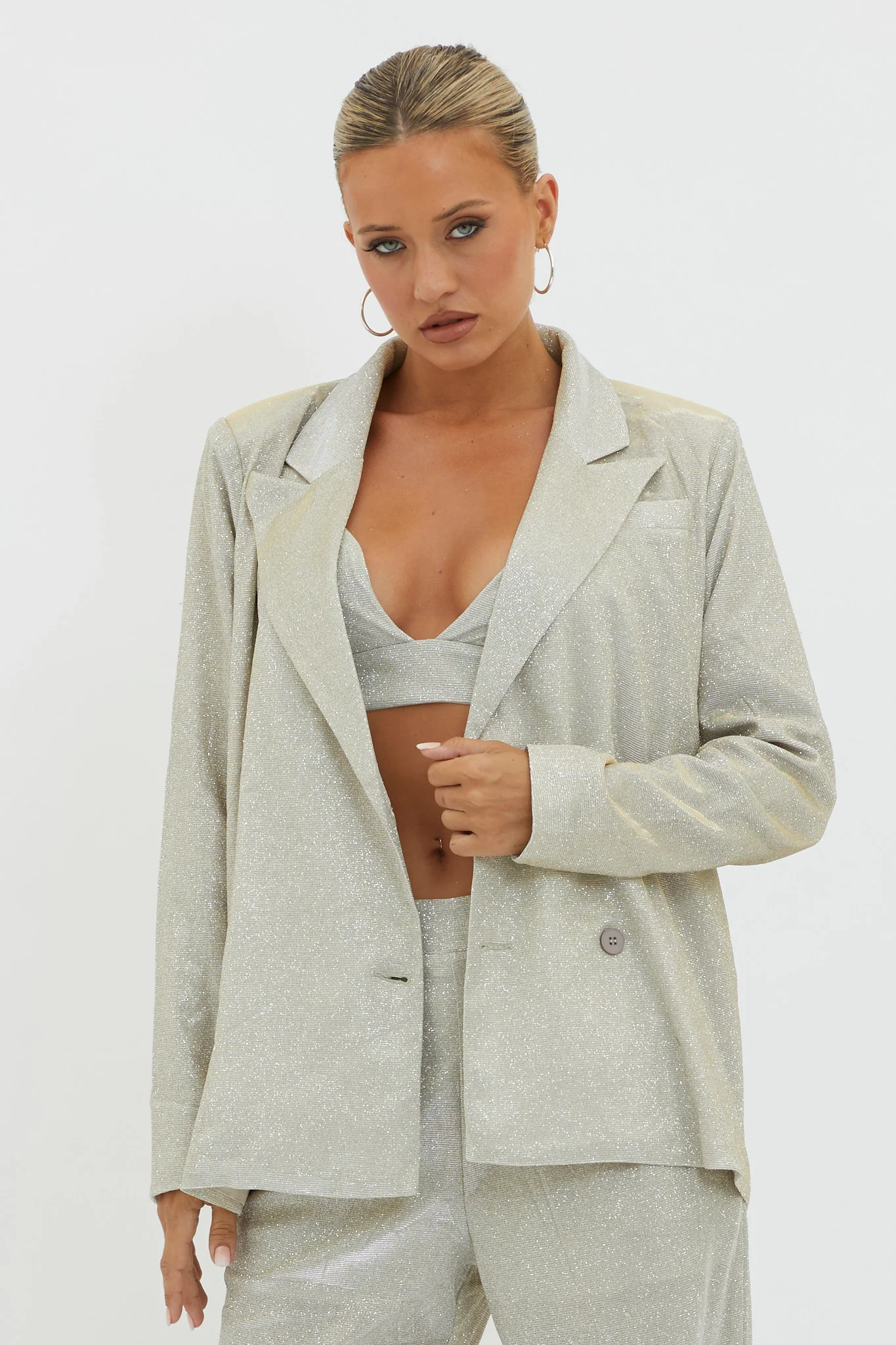 Joyeux Notch Lapel Jacket Champagne - Image 6