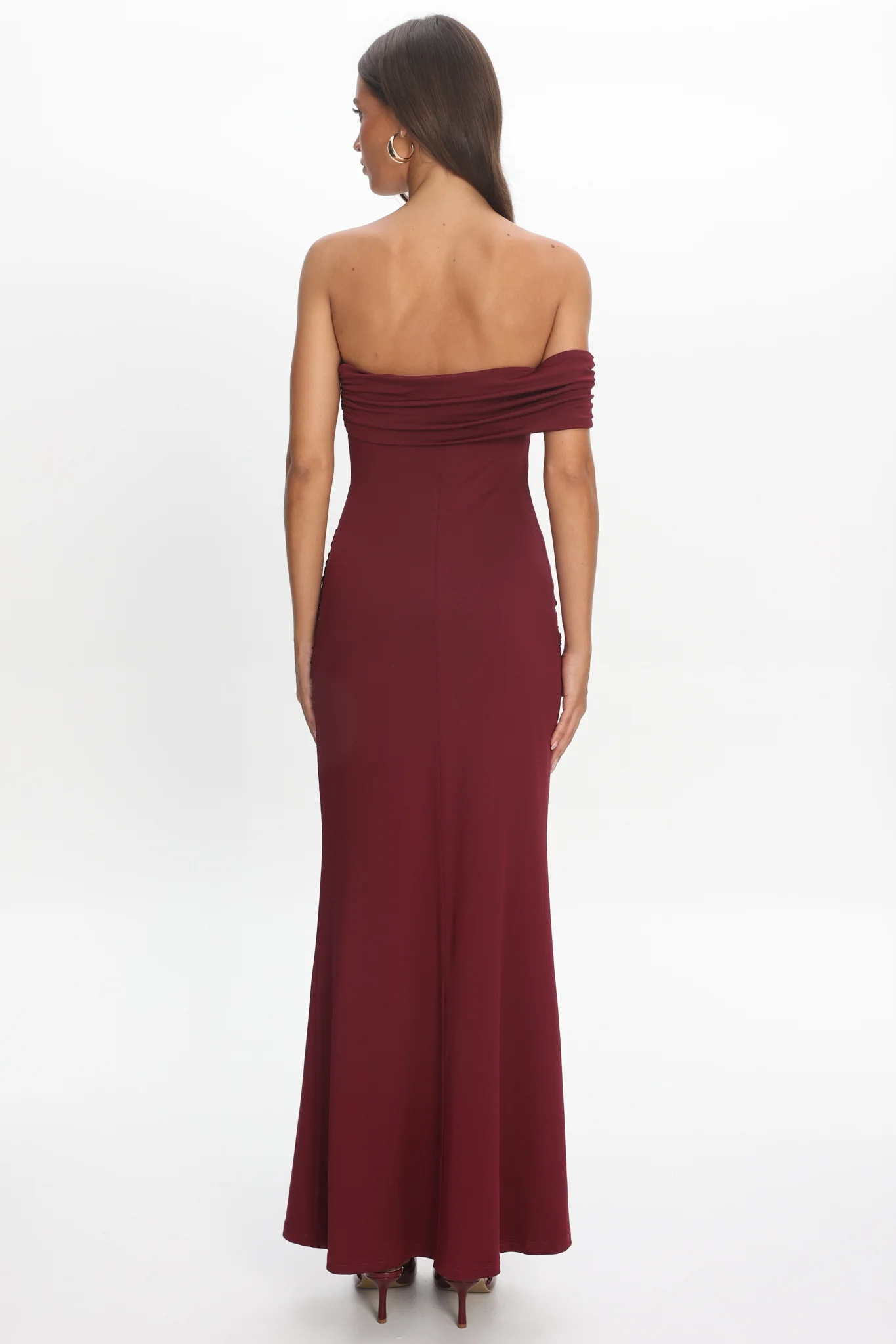 June Bloom One Sleeve Maxi Dress Plum - Image 3