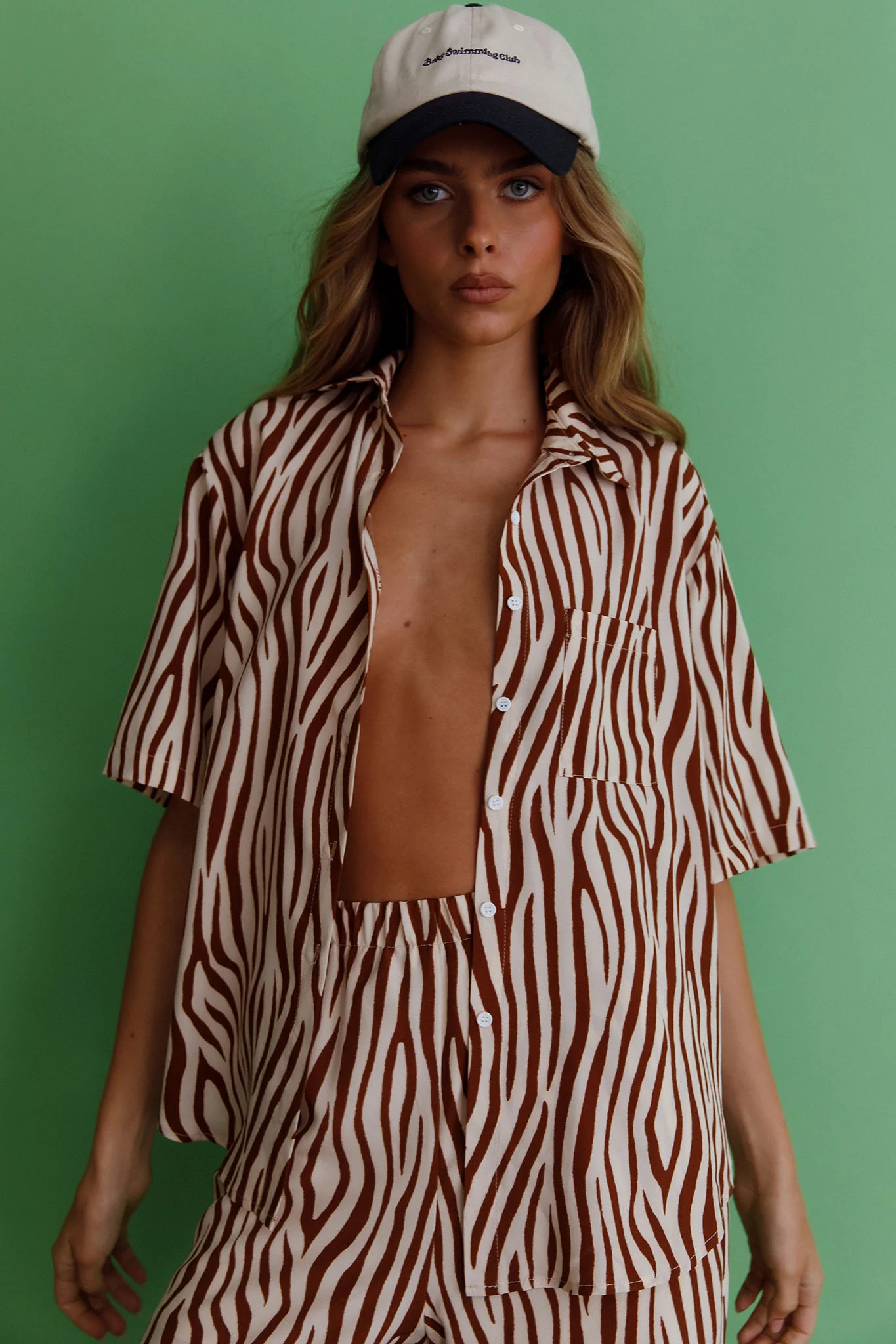 Just A Hunch Button Shirt Zebra Brown - Image 7